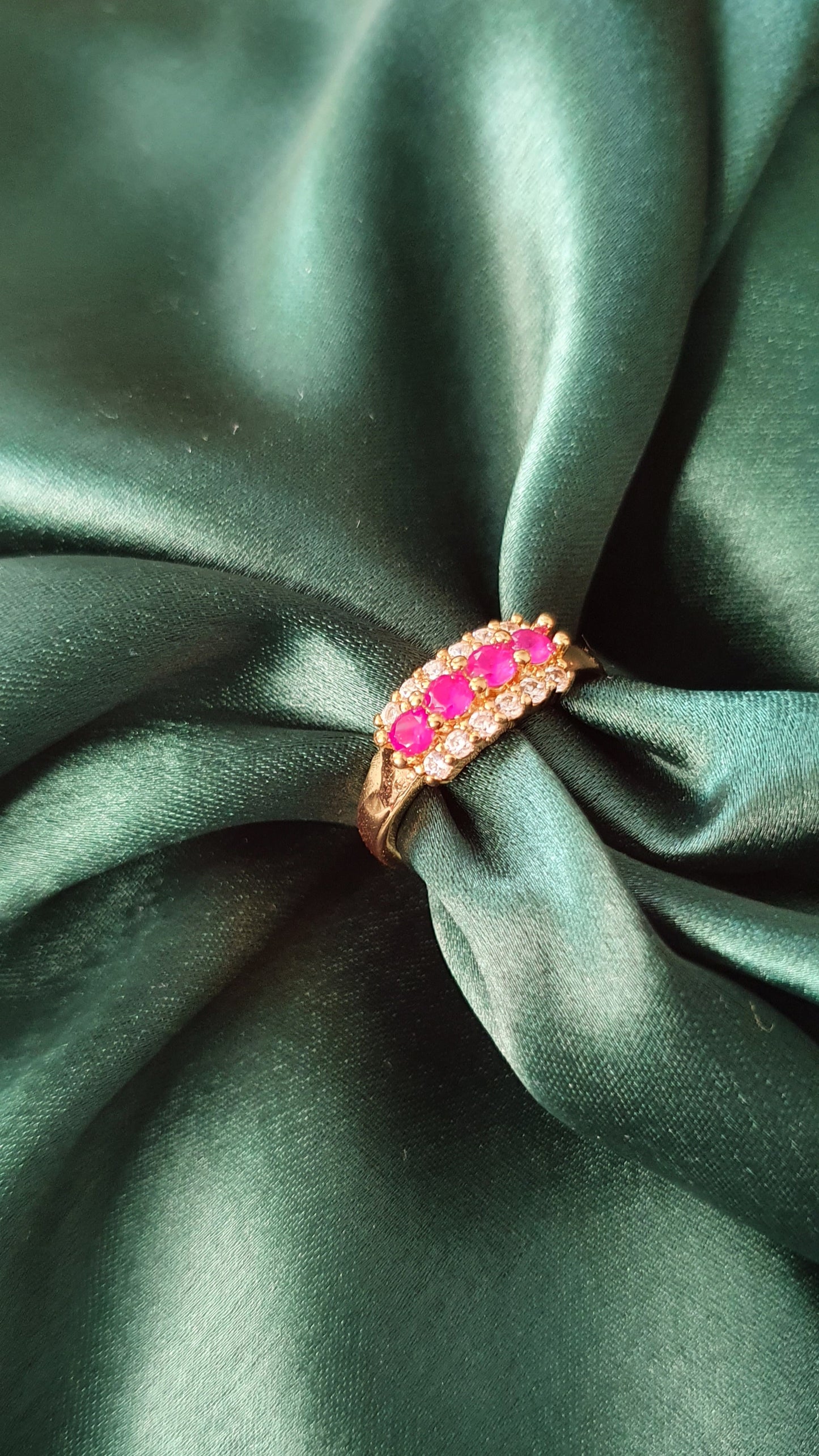 WHITE & PINK A.D. STONE RING (SMALL)