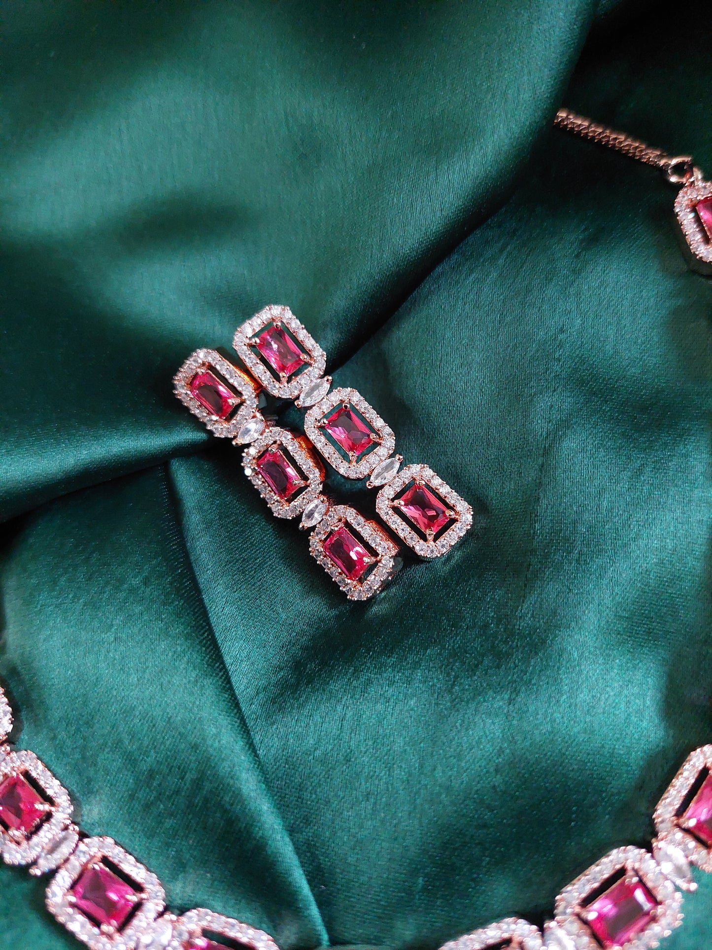 ROSE GOLD- PINK & WHITE A.D. STONE SET 006