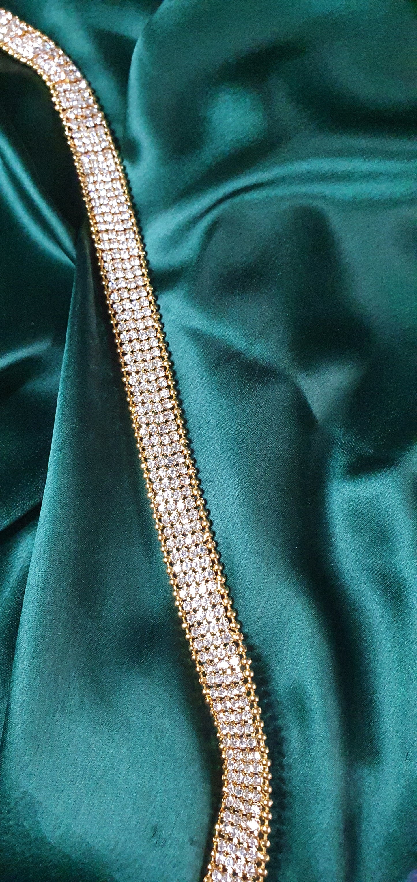 GOLD PEARL & DIAMOND WAIST CHAIN (4 LINES)