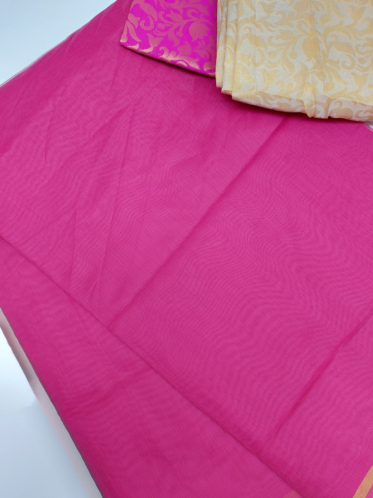 PLAIN PINK COTTON + DOUBLE BLOUSE