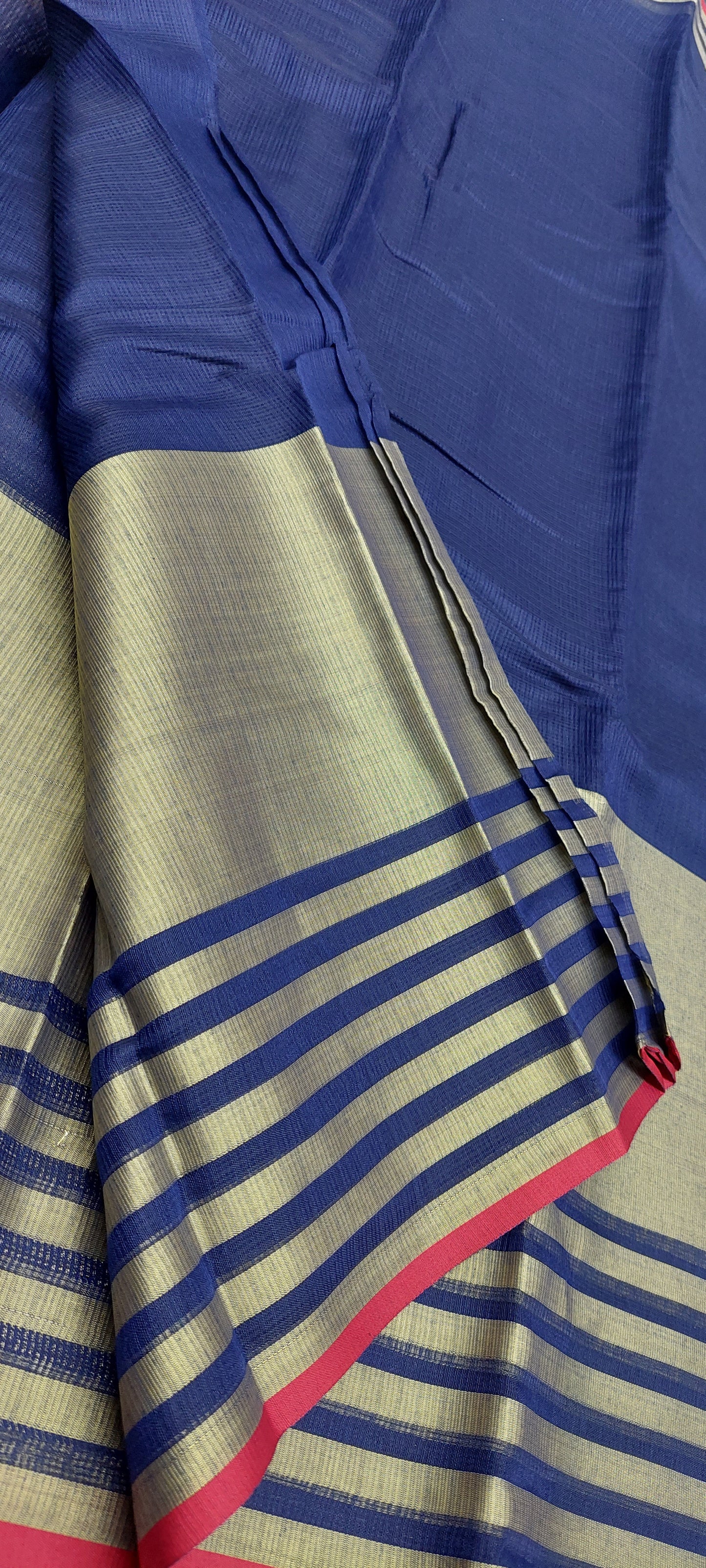 LIGHT WEIGHT NAVY BLUE COTTON SAREE