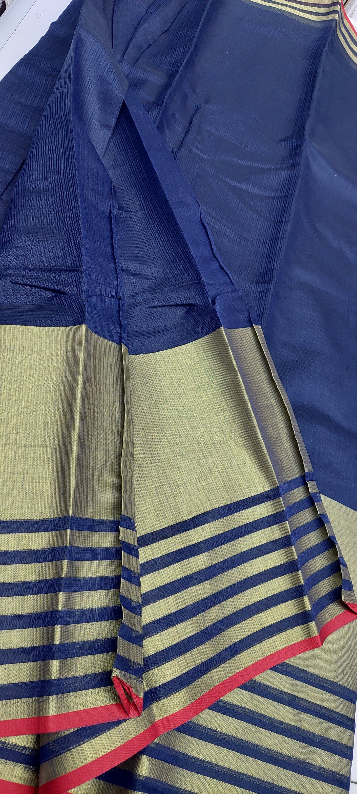 LIGHT WEIGHT NAVY BLUE COTTON SAREE