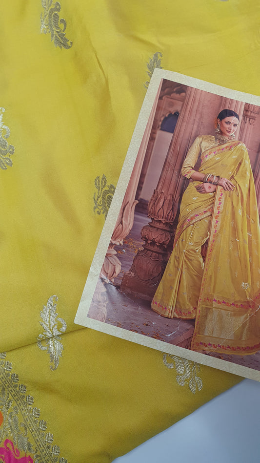 YELLOW BANARASI SILK SAREE