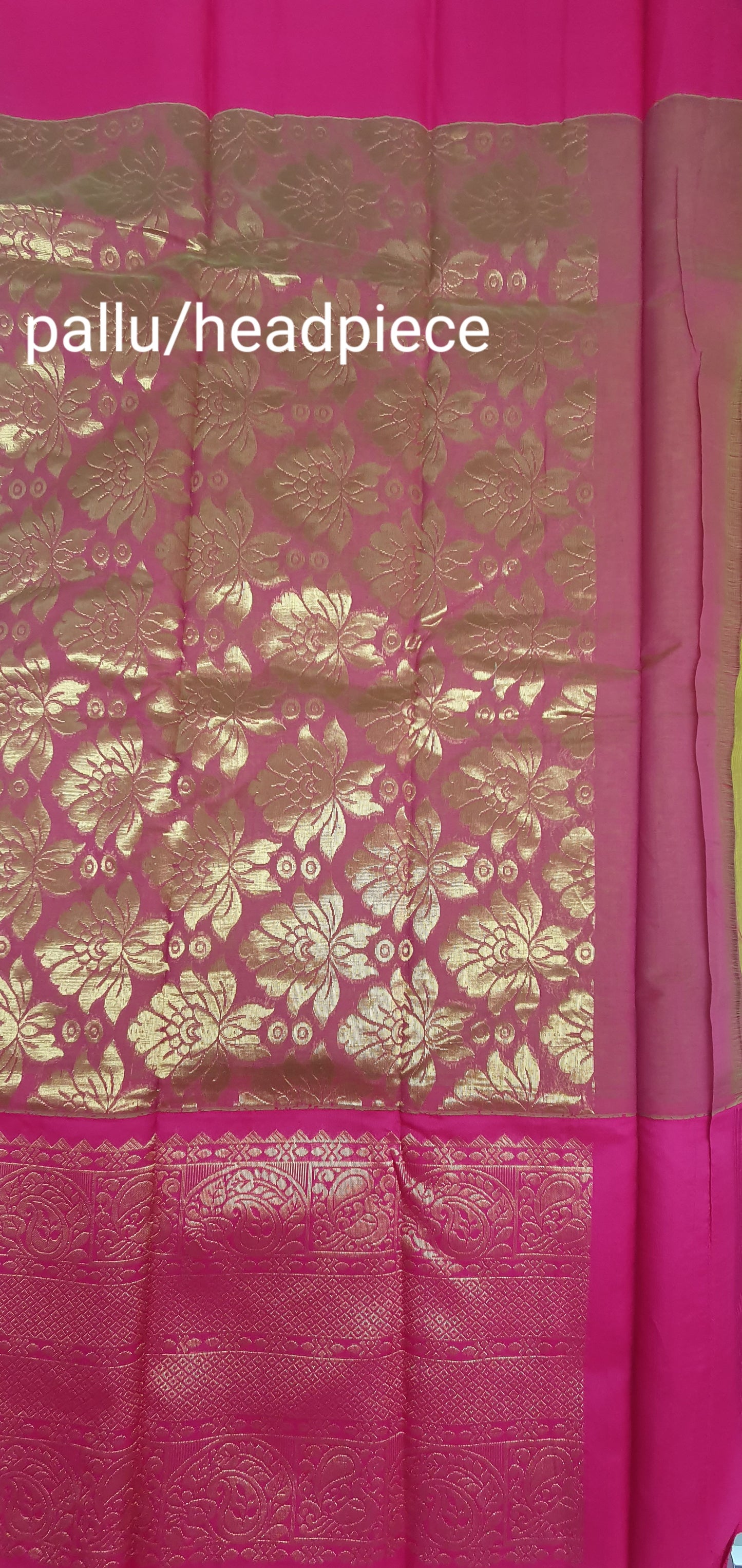 PARROT GREEN & PINK SAREE