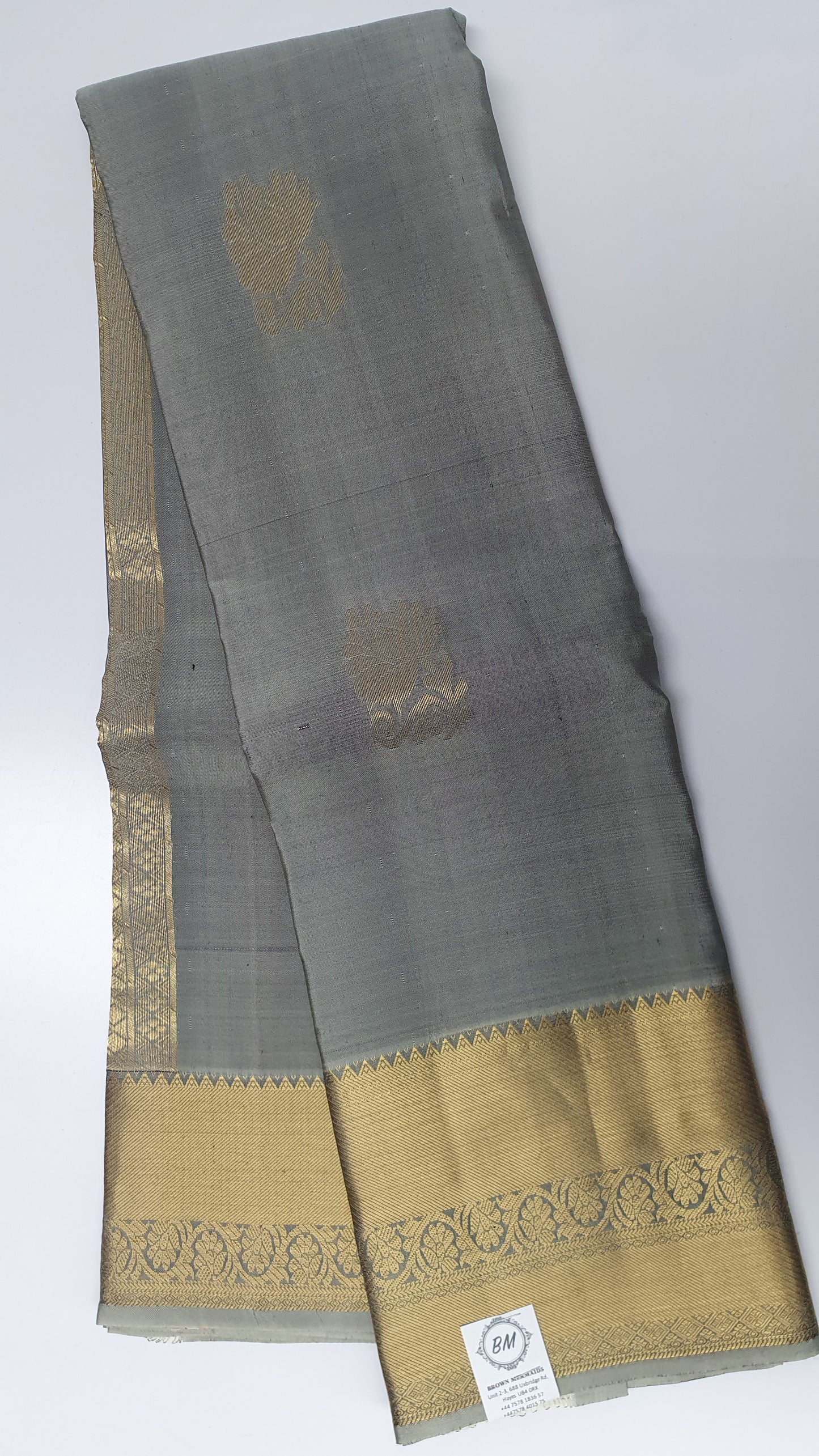 GREY KANJIPURAM SILK SAREE