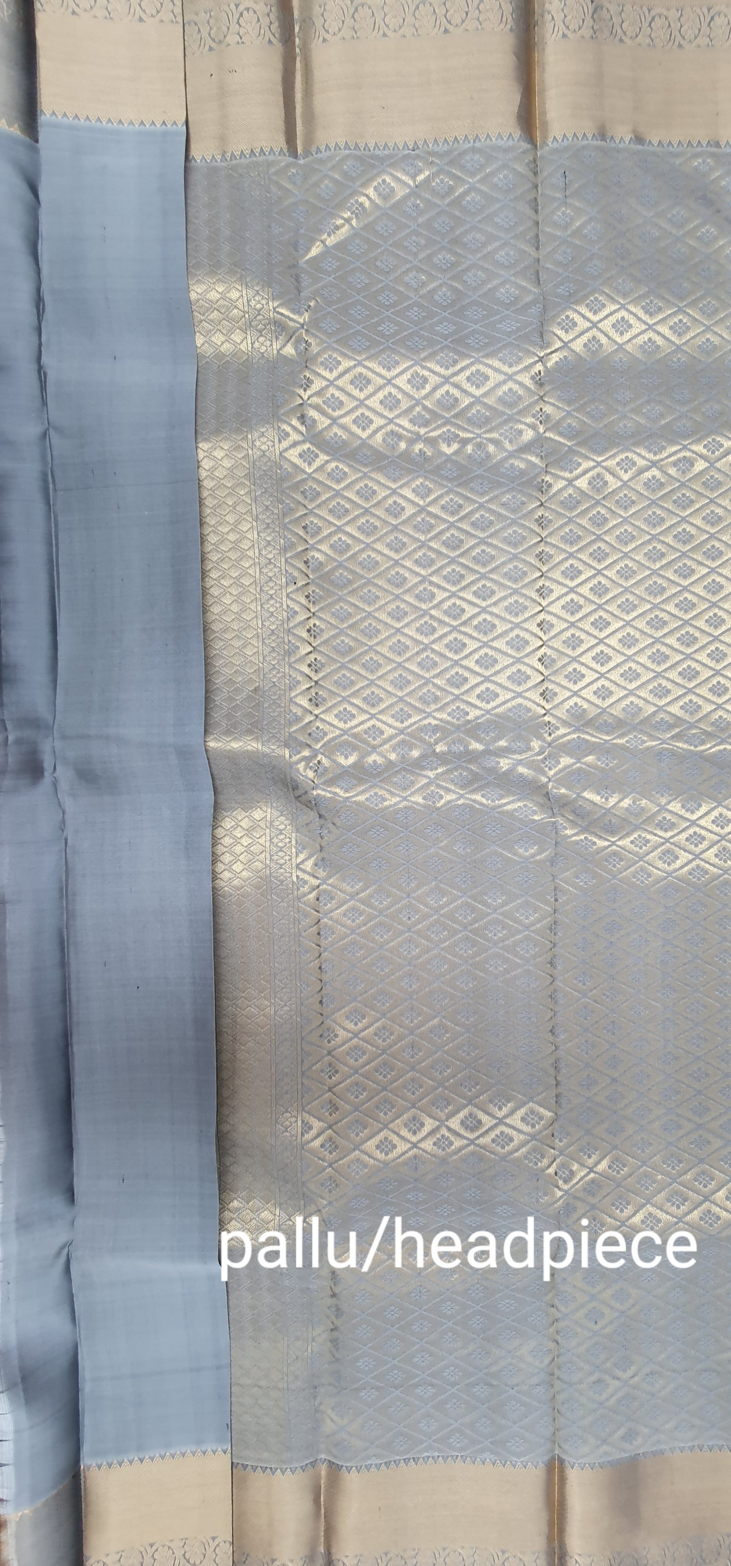 GREY KANJIPURAM SILK SAREE