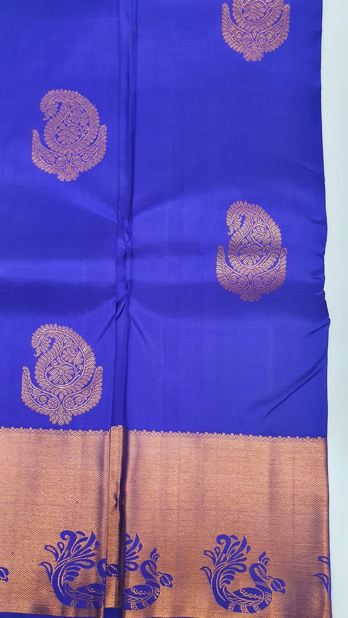 INDIGO PURPLE & COPPER ZARI PURE KANJIPURAM