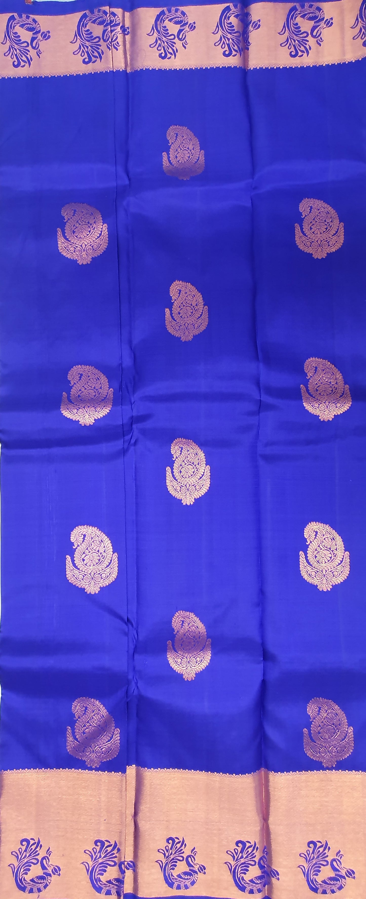 INDIGO PURPLE & COPPER ZARI PURE KANJIPURAM