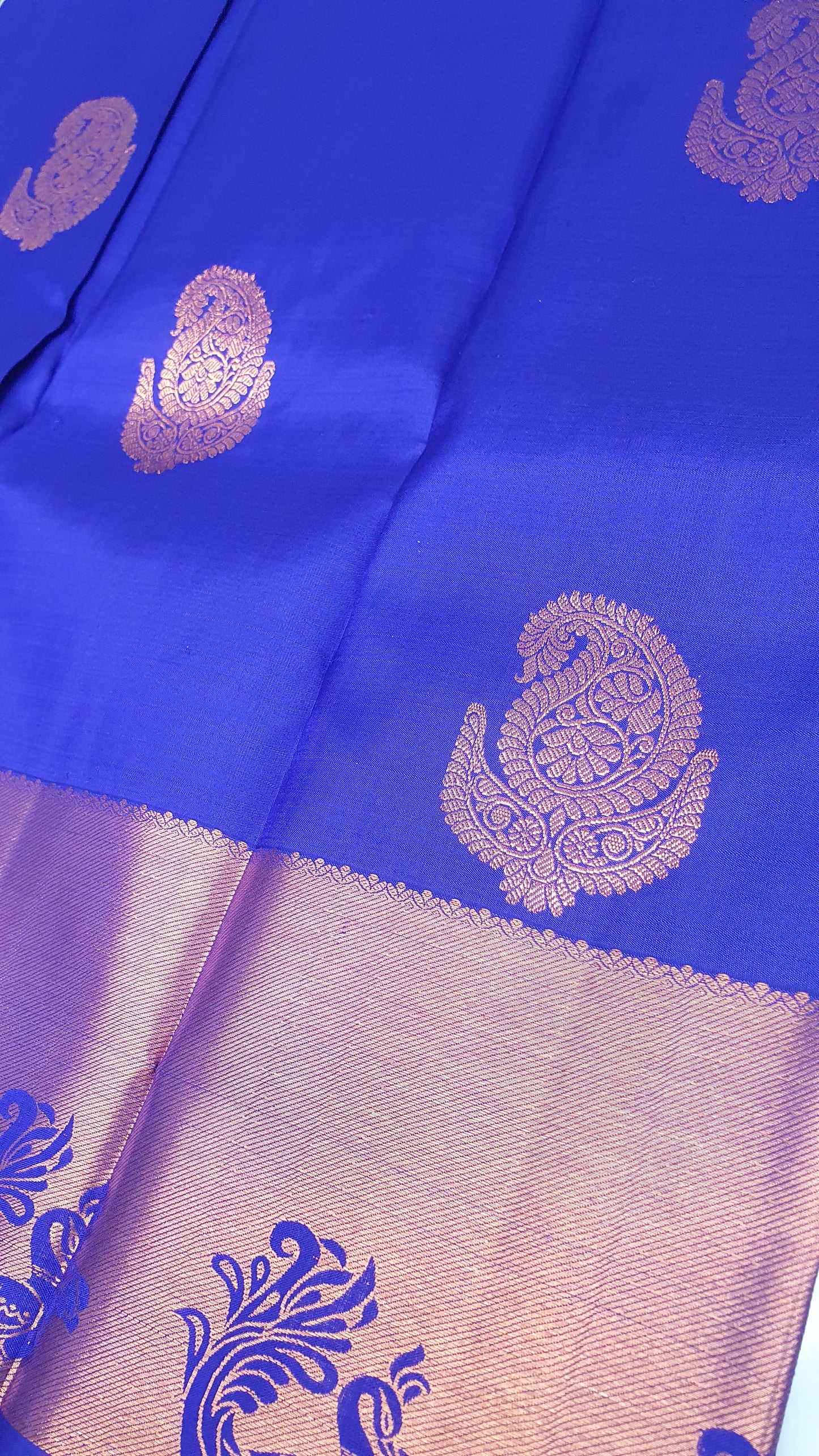 INDIGO PURPLE & COPPER ZARI PURE KANJIPURAM