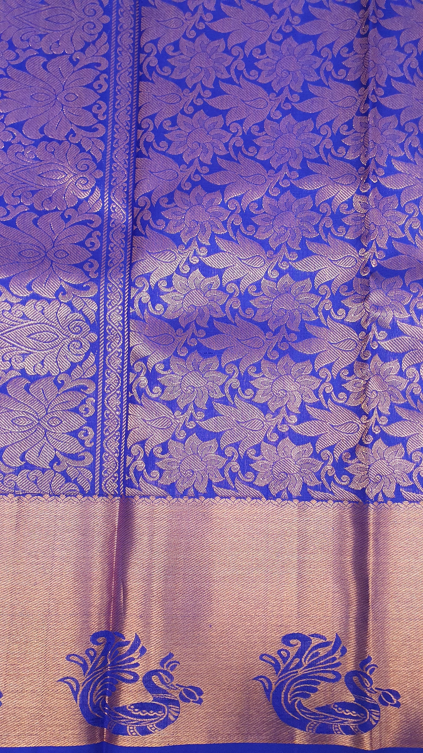 INDIGO PURPLE & COPPER ZARI PURE KANJIPURAM