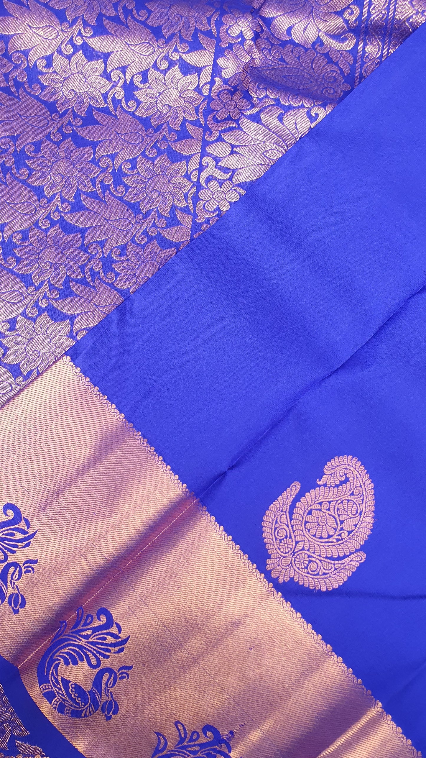 INDIGO PURPLE & COPPER ZARI PURE KANJIPURAM