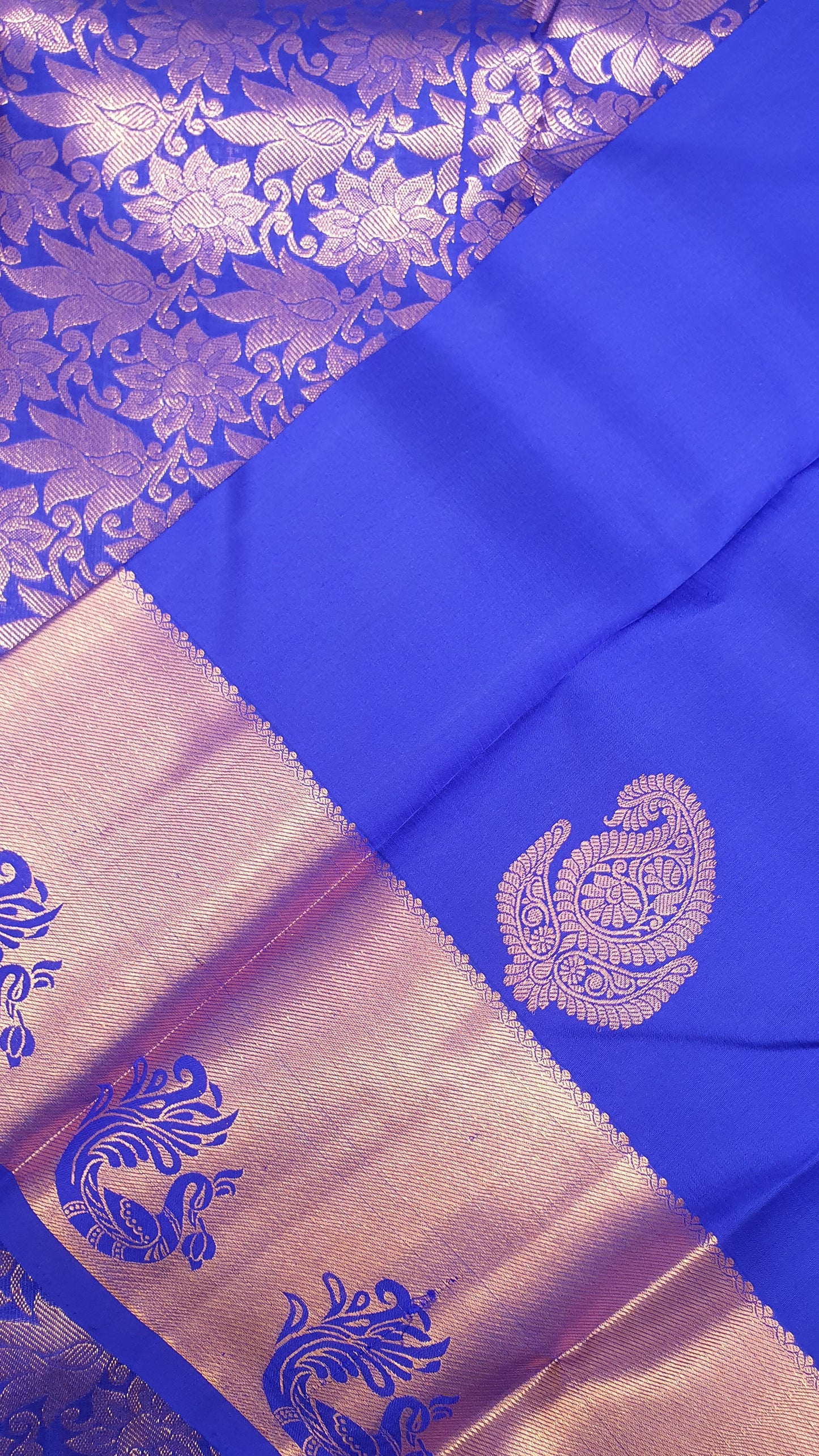 INDIGO PURPLE & COPPER ZARI PURE KANJIPURAM