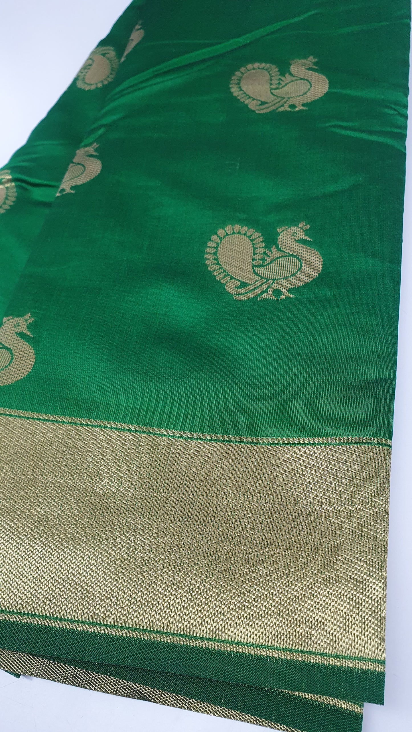 GREEN PEACOCK SILK COTTON