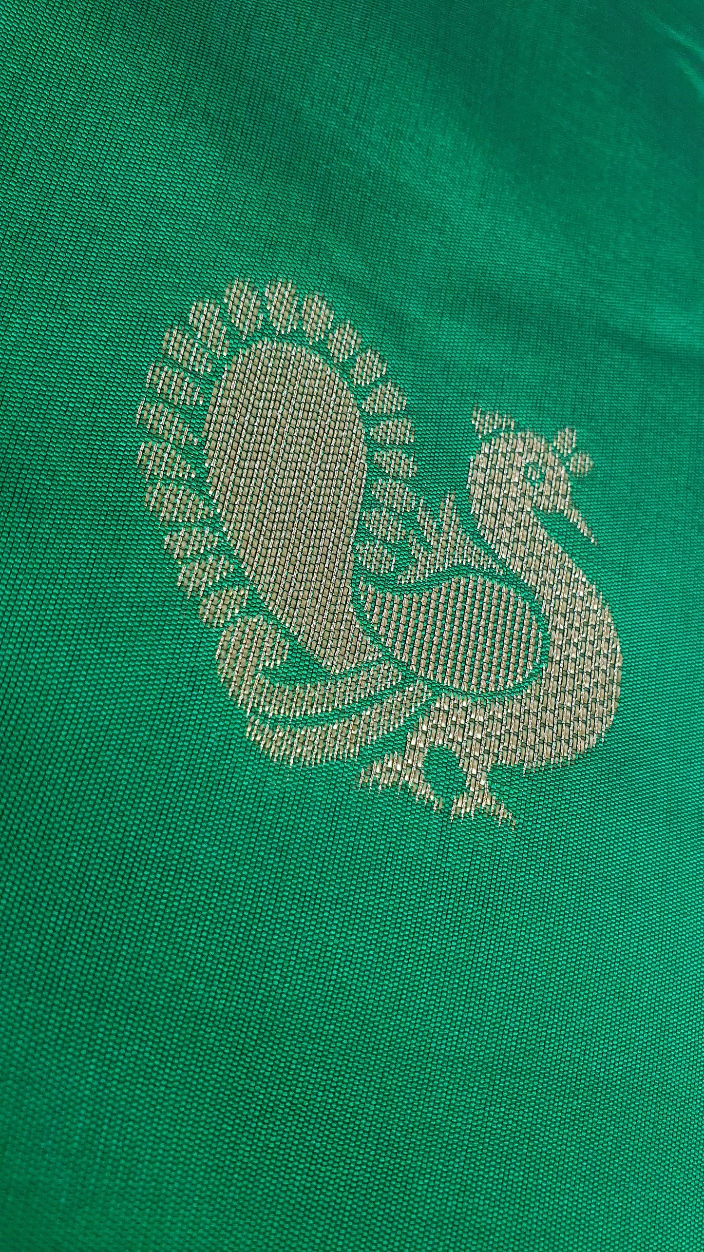 GREEN PEACOCK SILK COTTON