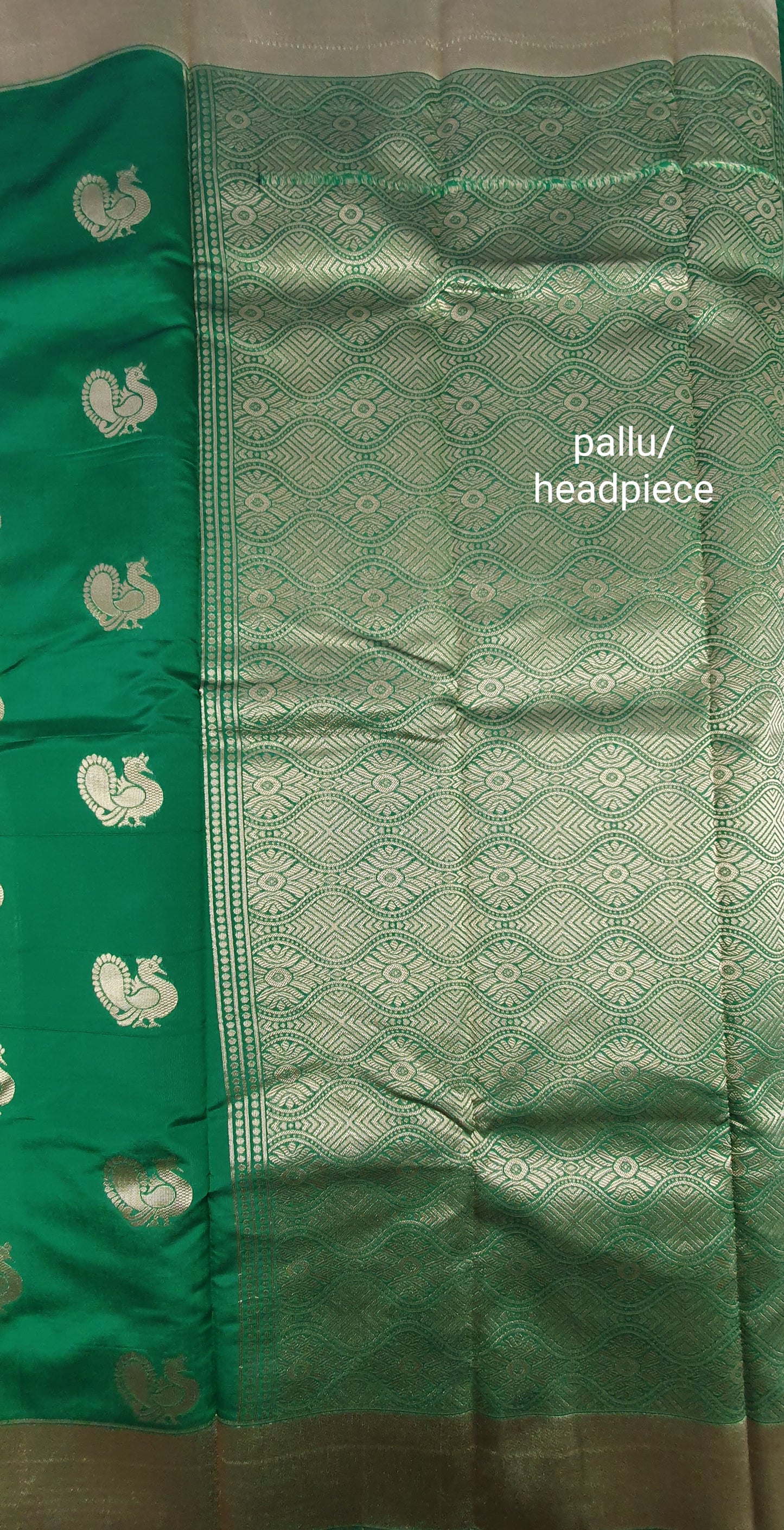 GREEN PEACOCK SILK COTTON