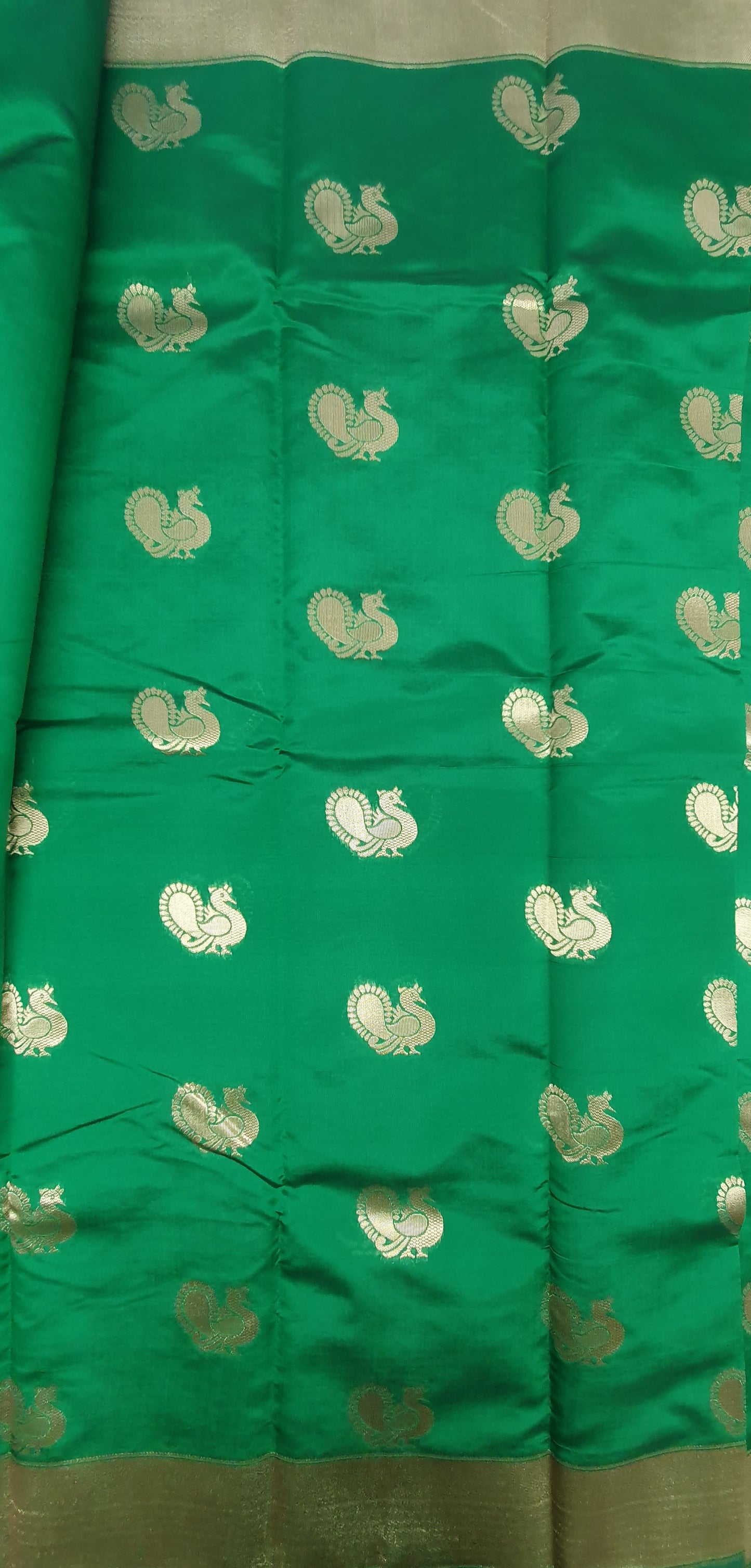 GREEN PEACOCK SILK COTTON
