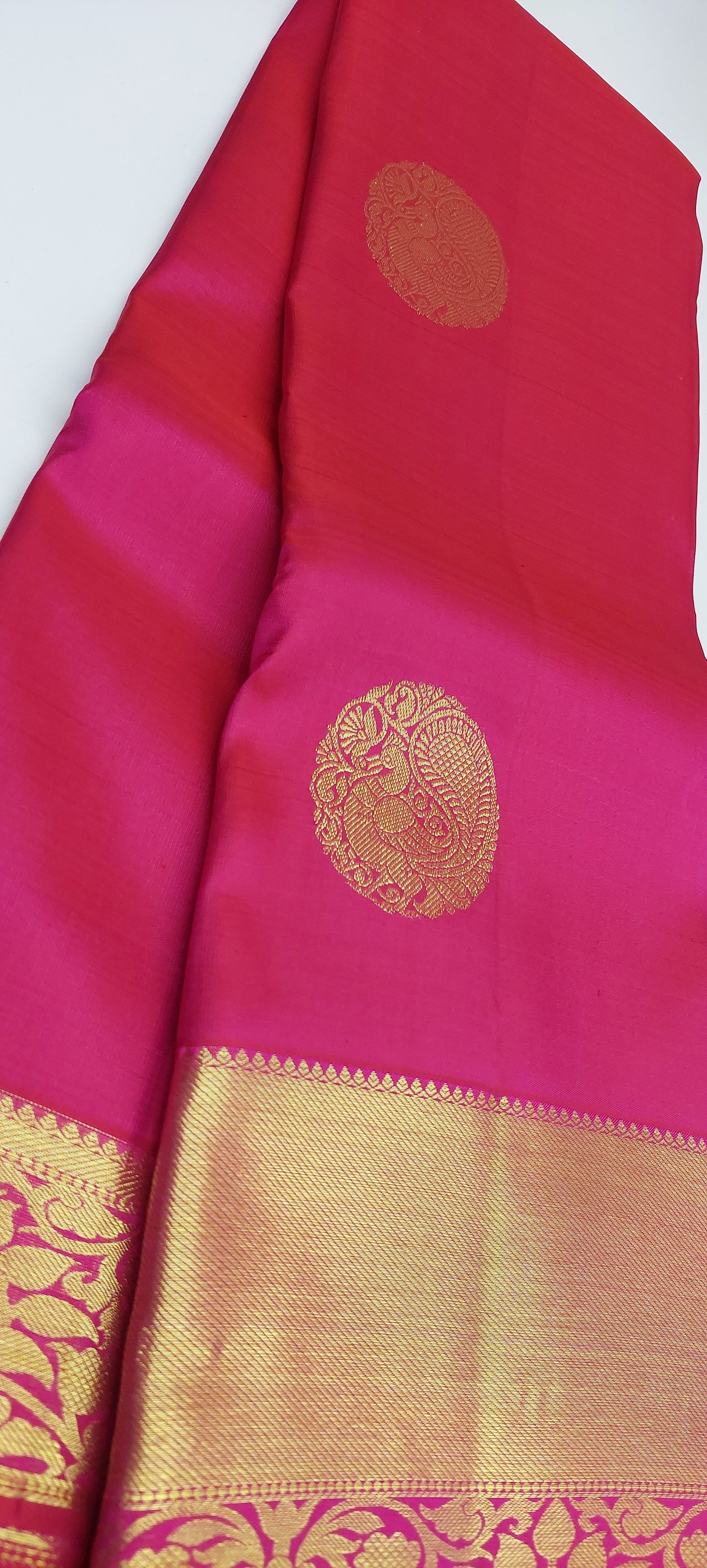 HOT PINK WITH GOLD ZARI PURE KANJIPURAM