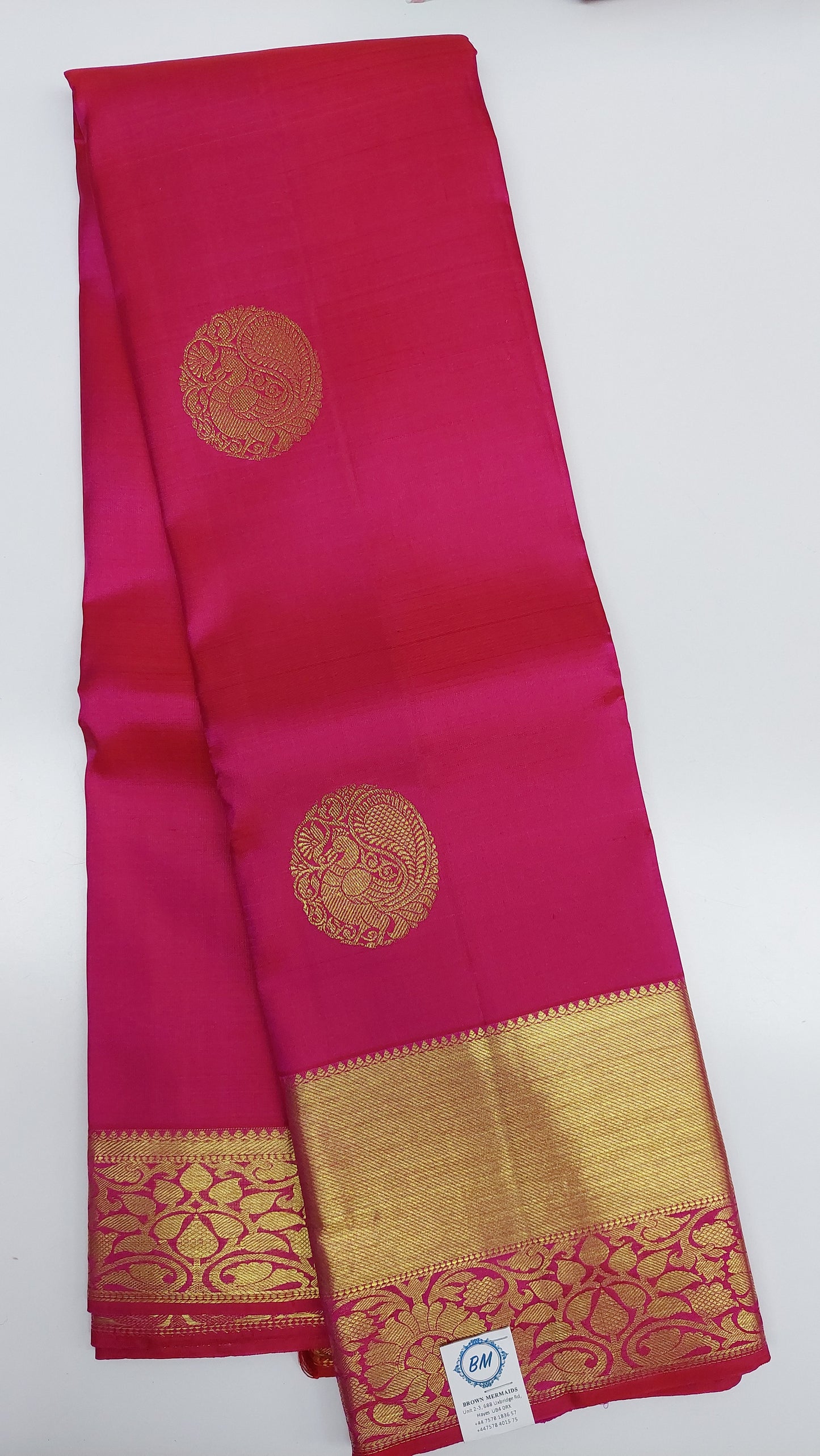 HOT PINK WITH GOLD ZARI PURE KANJIPURAM