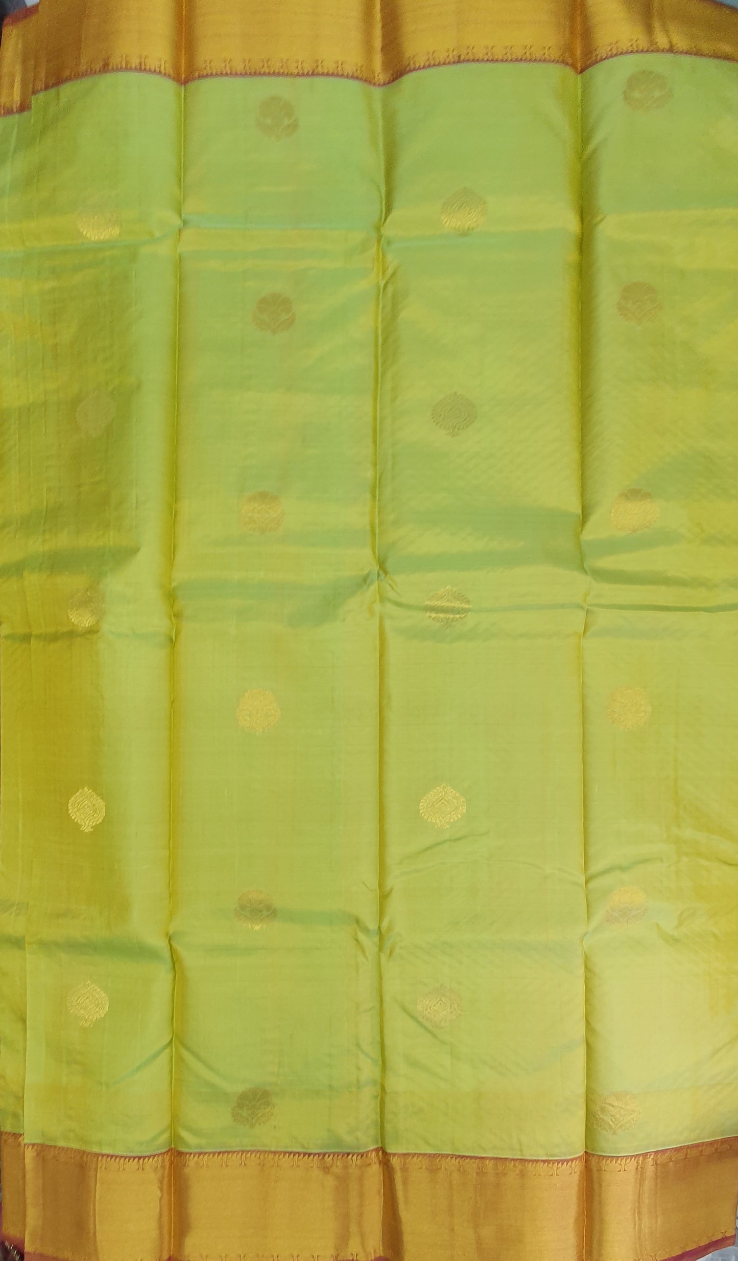 PARROT GREEN & MAROON KANJIPURAM