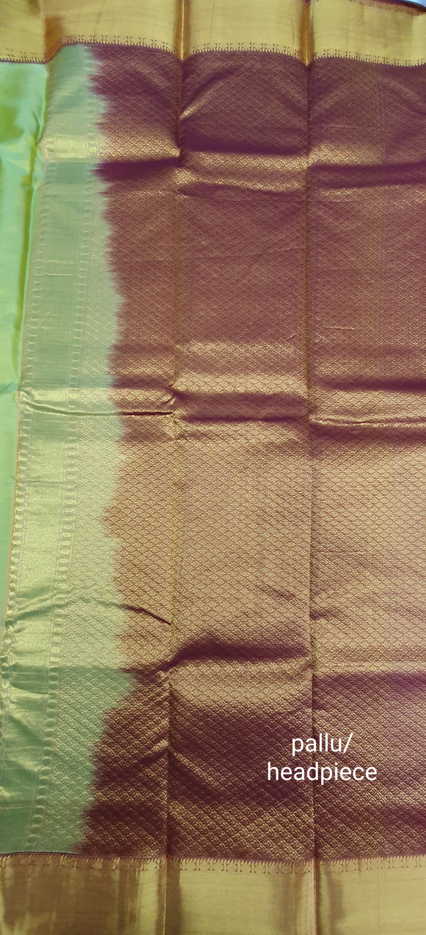 PARROT GREEN & MAROON KANJIPURAM