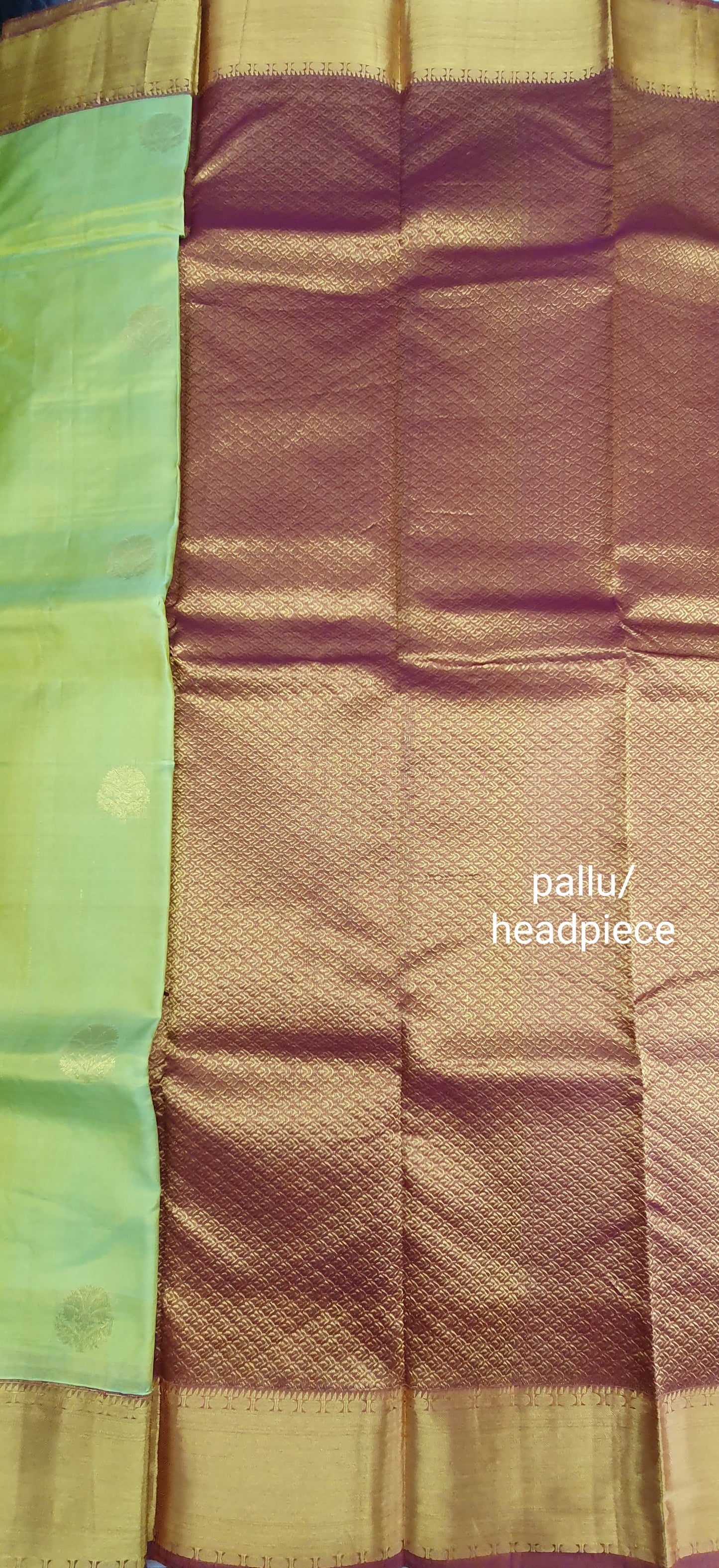PARROT GREEN & MAROON KANJIPURAM