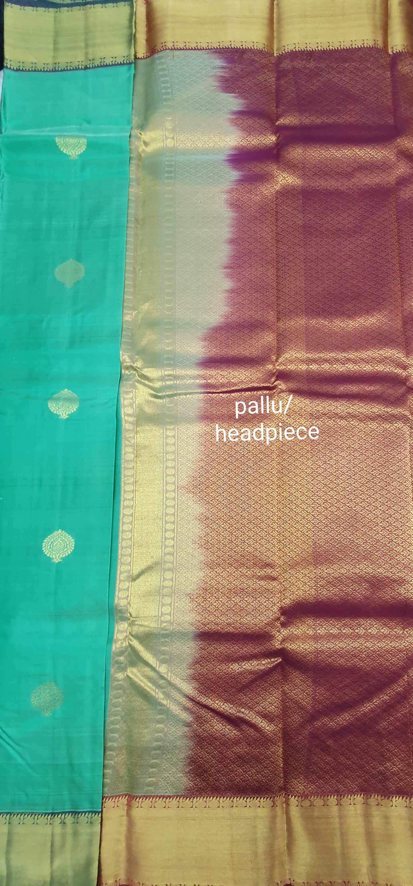 CHATHEAU GREEN & MAROON KANJIPURAM