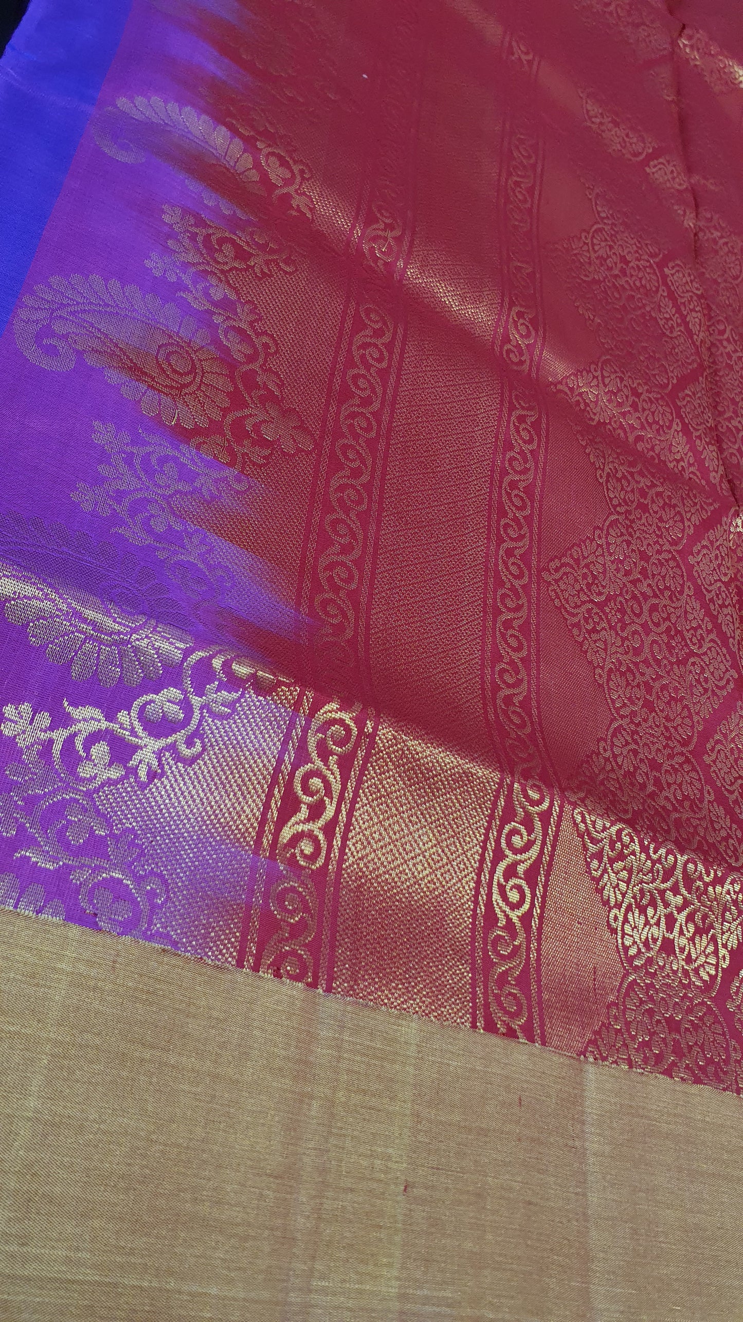 PURPLE & PINK KANJIPURAM SOFT SILK