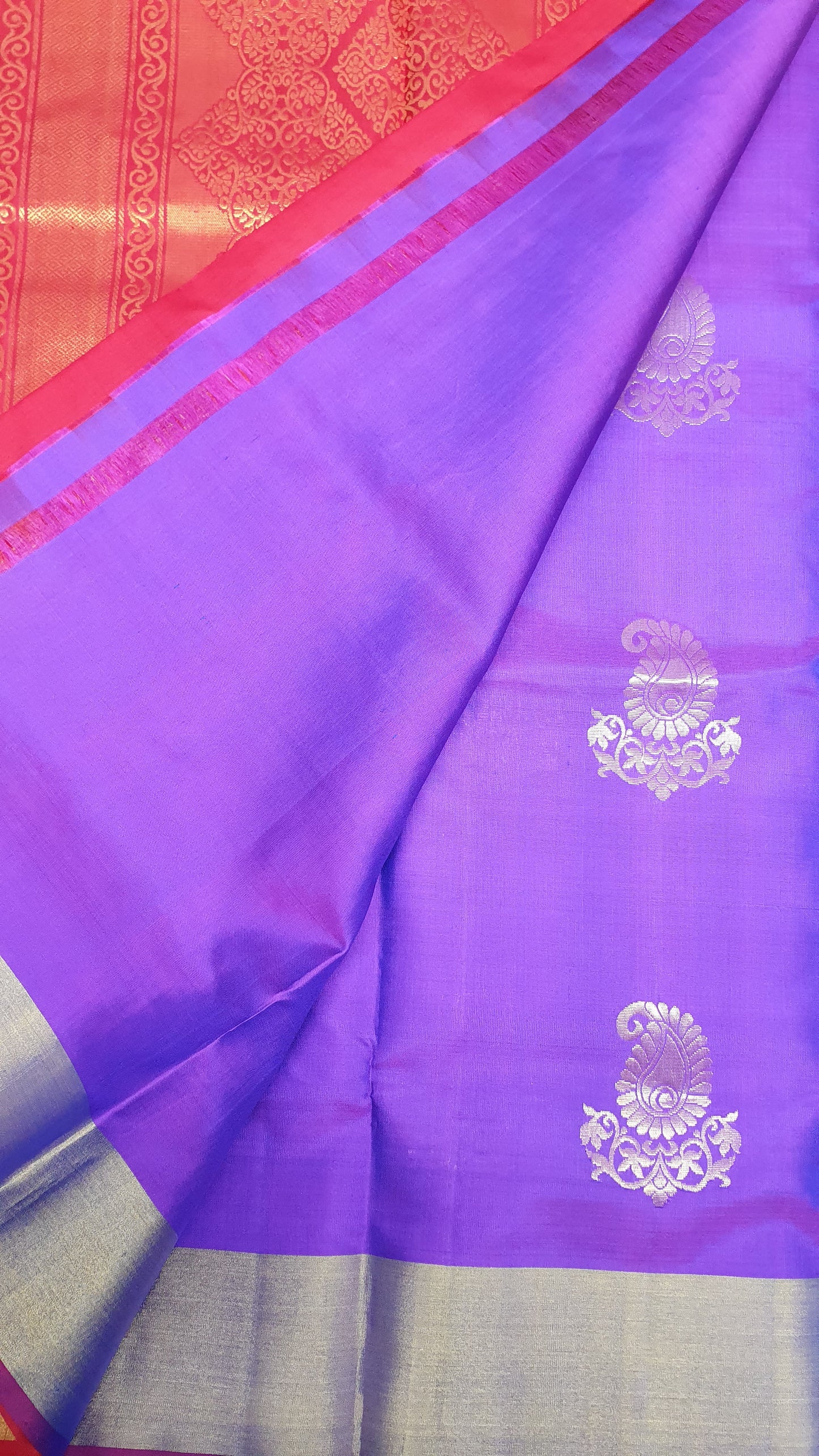 PURPLE & PINK KANJIPURAM SOFT SILK