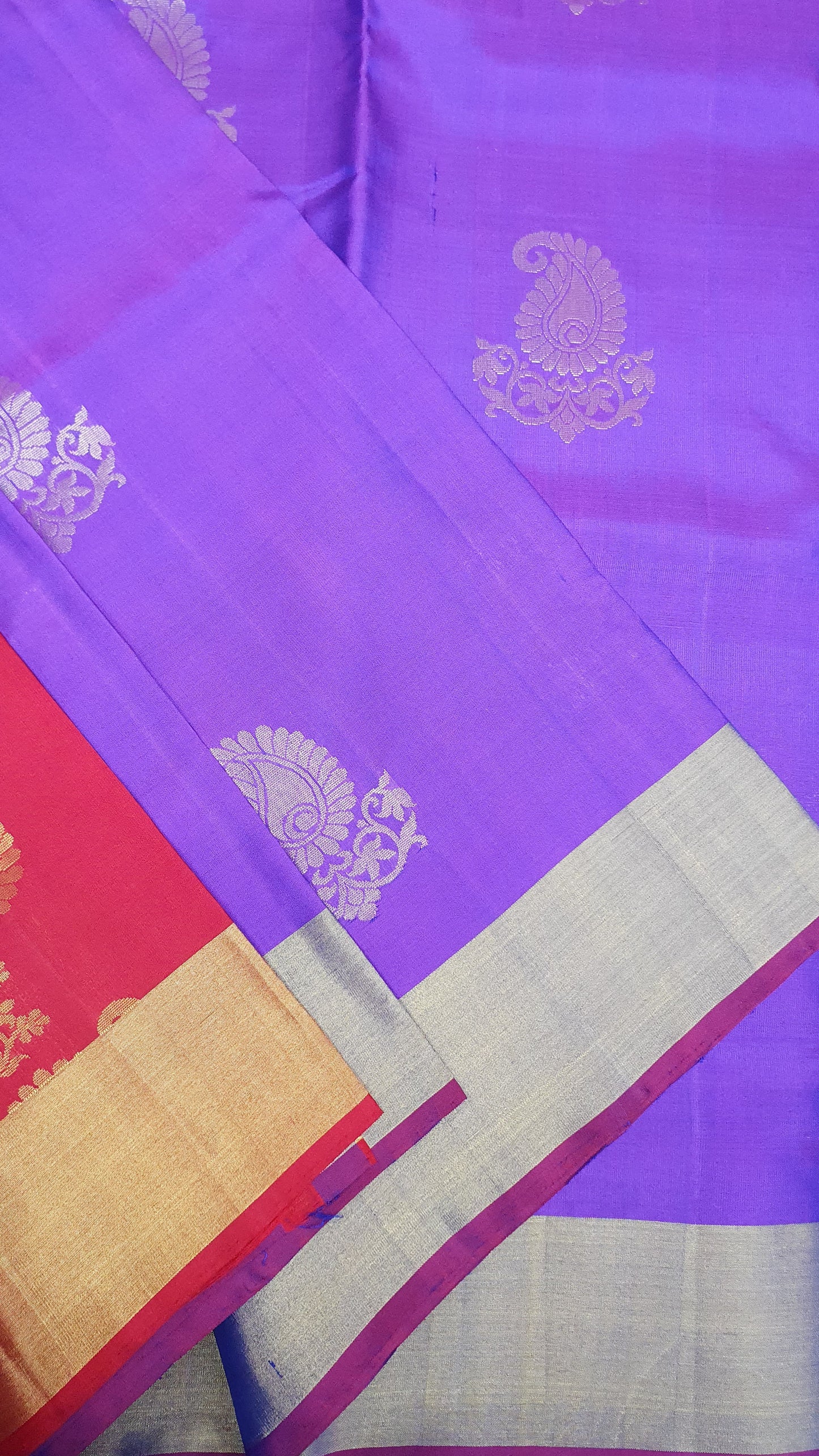 PURPLE & PINK KANJIPURAM SOFT SILK
