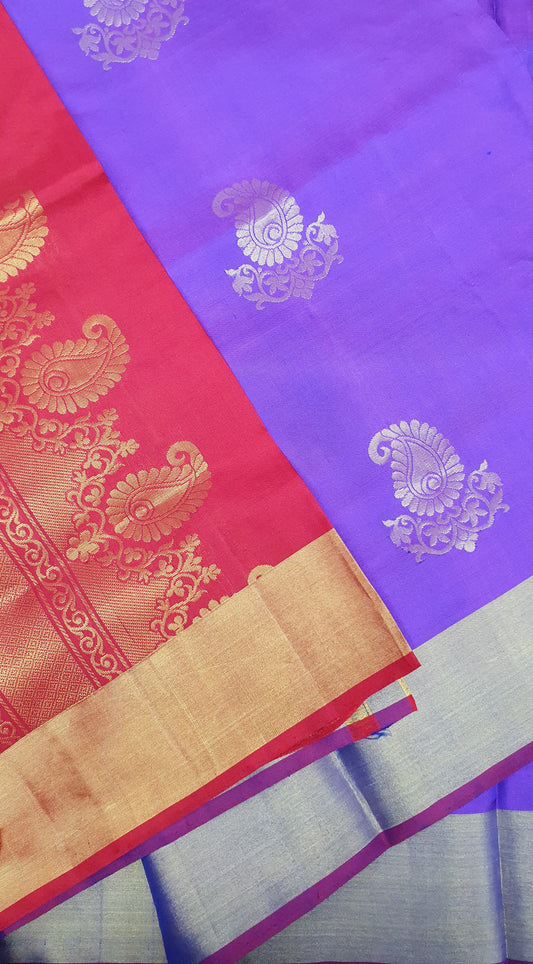 PURPLE & PINK KANJIPURAM SOFT SILK