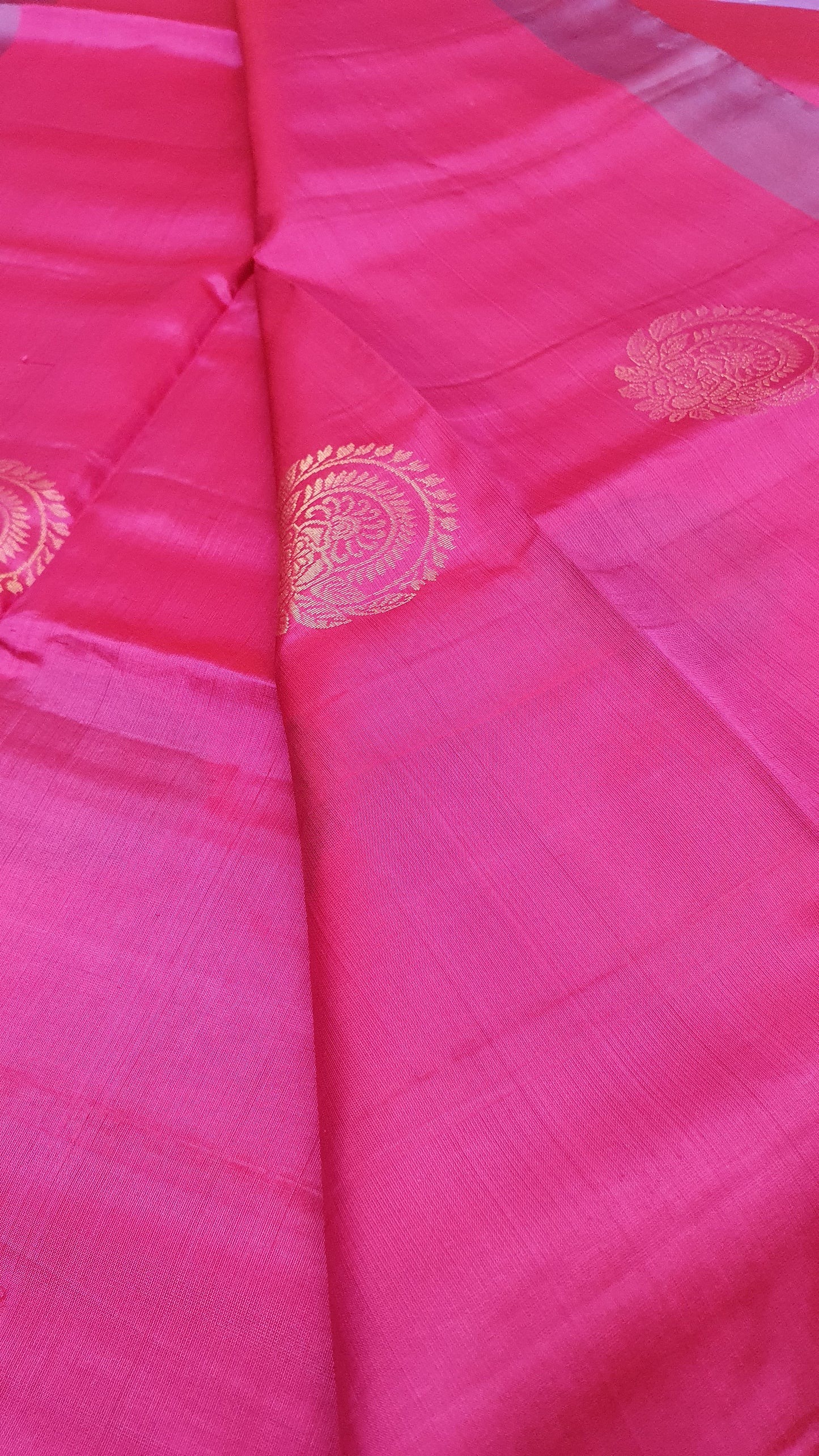HOT PINK & LILAC KANJIPURAM SOFT SILK