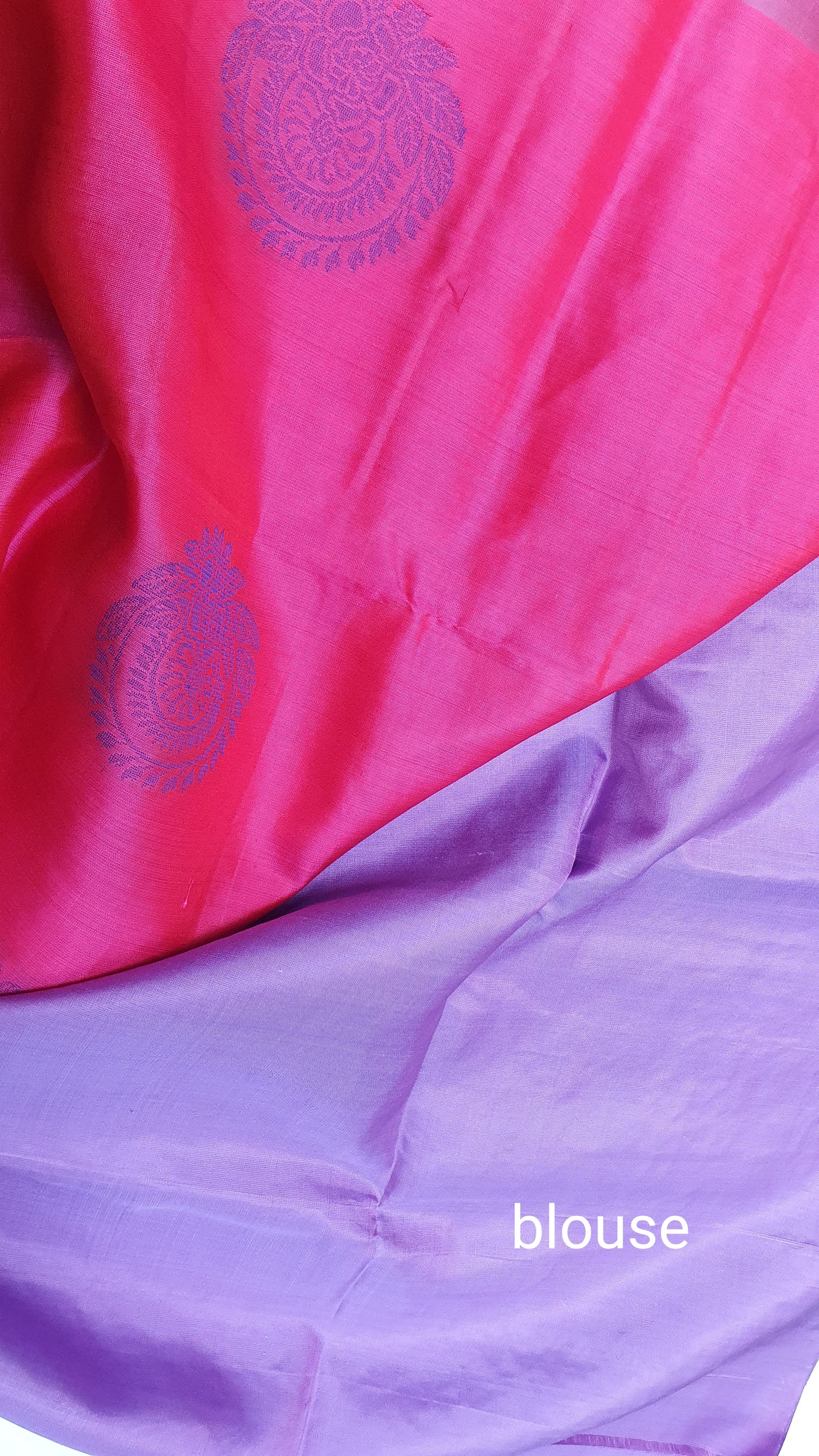 HOT PINK & LILAC KANJIPURAM SOFT SILK