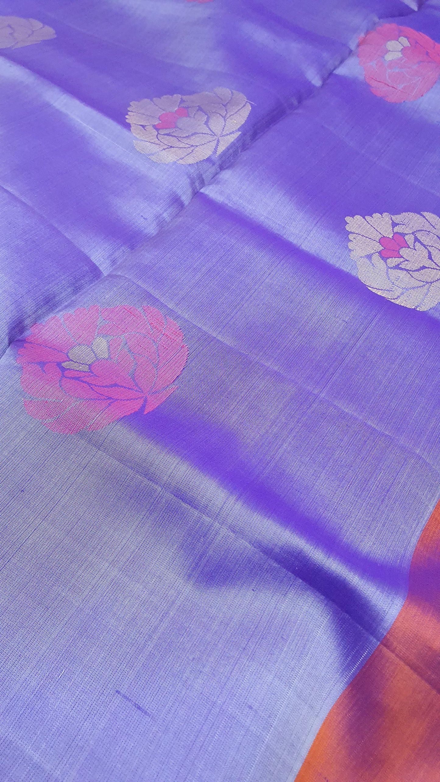 PURPLE & ORANGE KANJIPURAM SOFT SILK