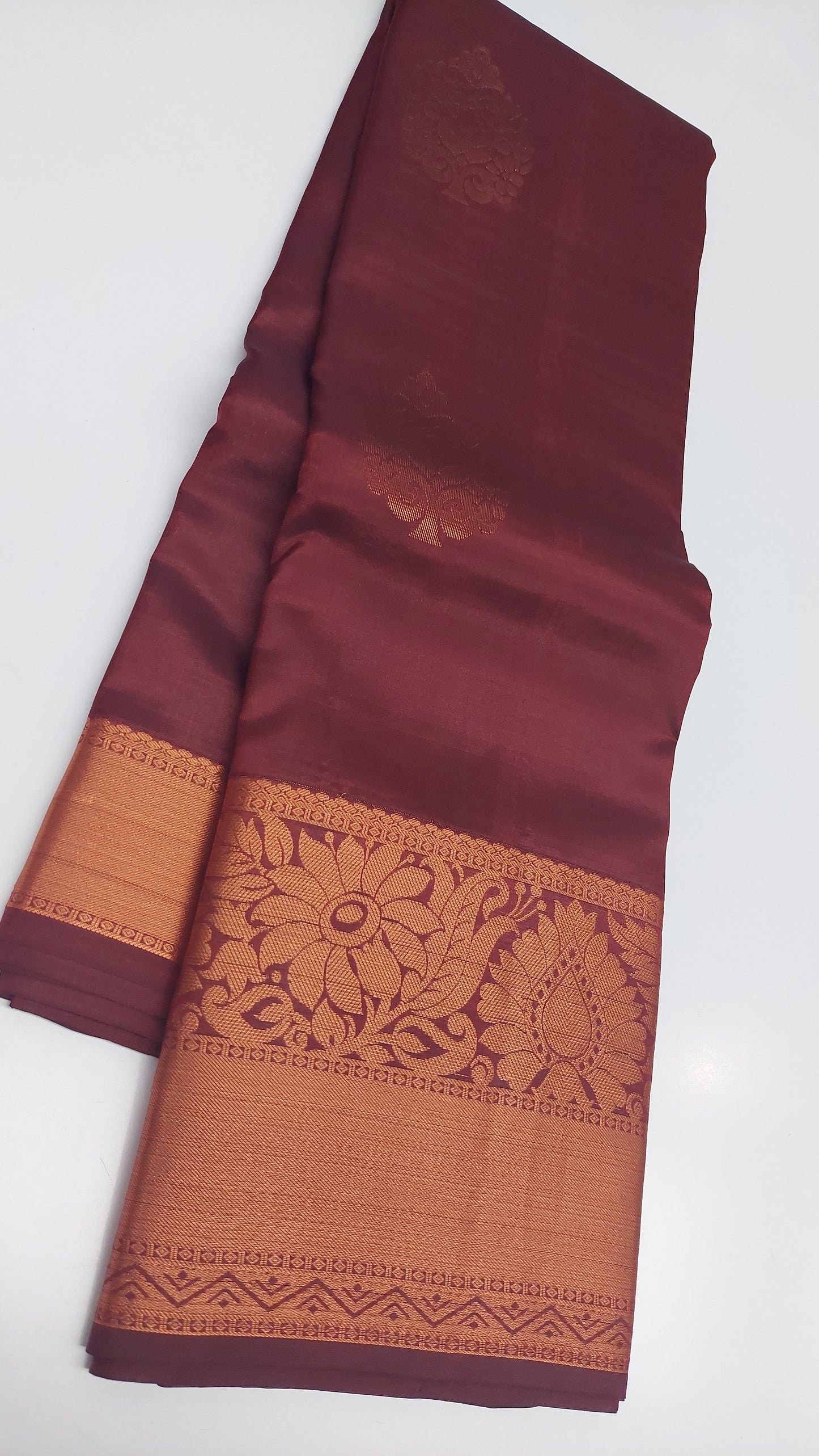 MAROON KANJIPURAM WITH COPPER ZARI
