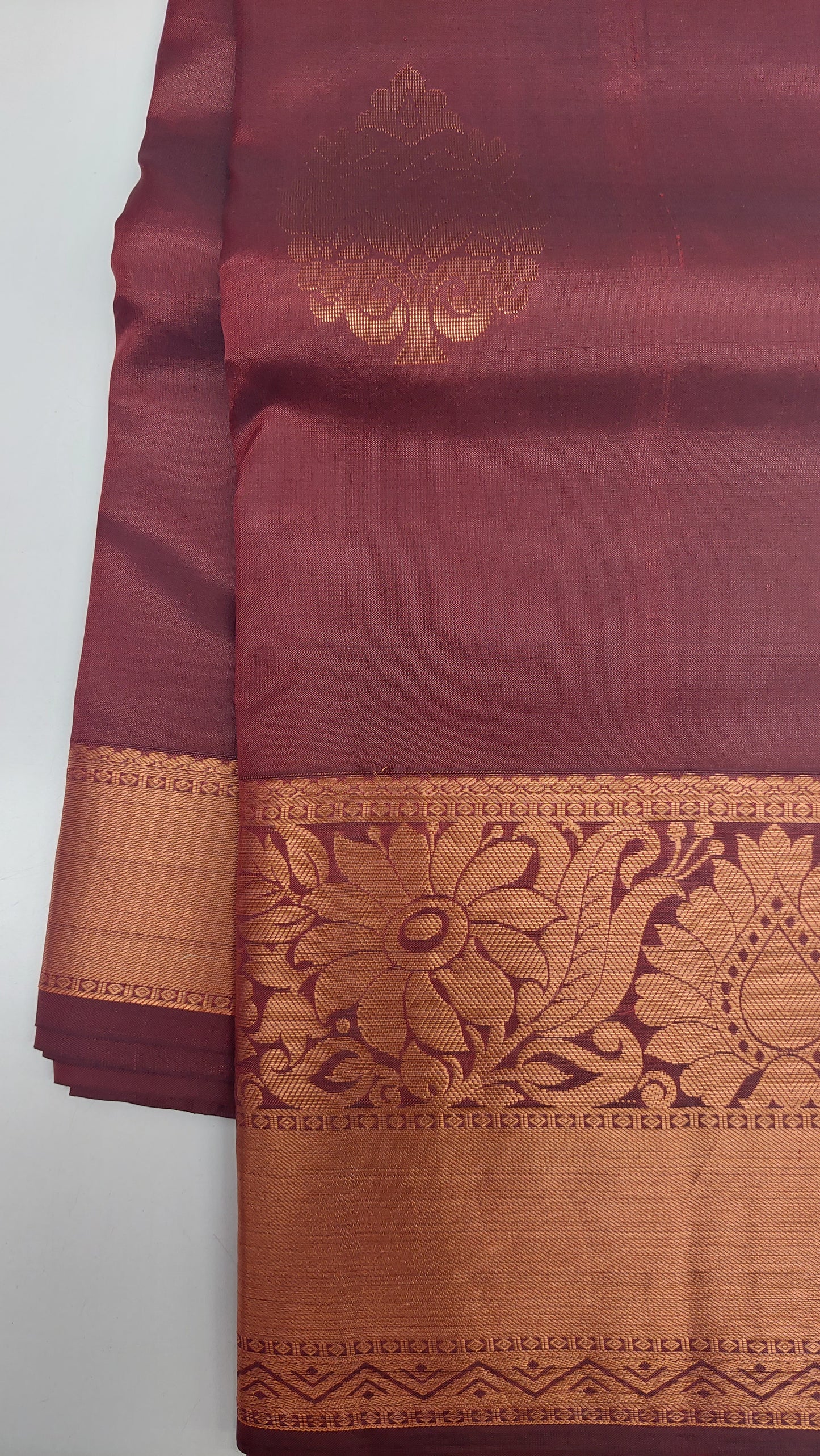 MAROON KANJIPURAM WITH COPPER ZARI