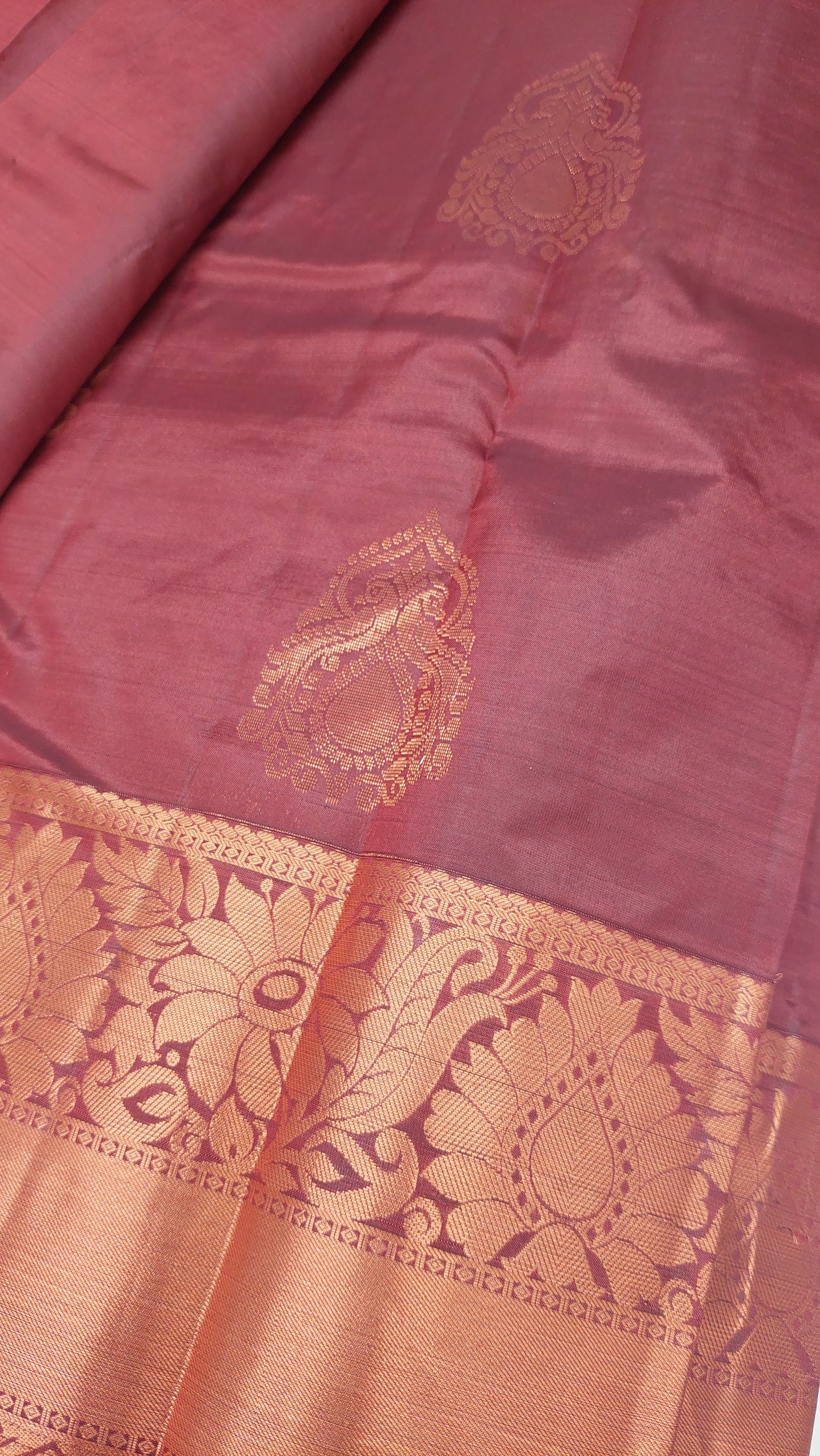MAROON KANJIPURAM WITH COPPER ZARI