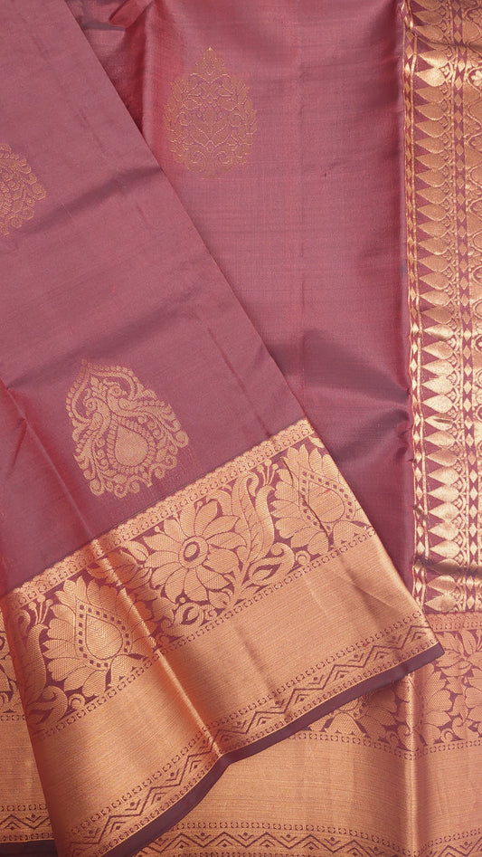 MAROON KANJIPURAM WITH COPPER ZARI