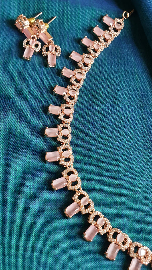 ROSE GOLD PINK A.D. STONE SET 0010