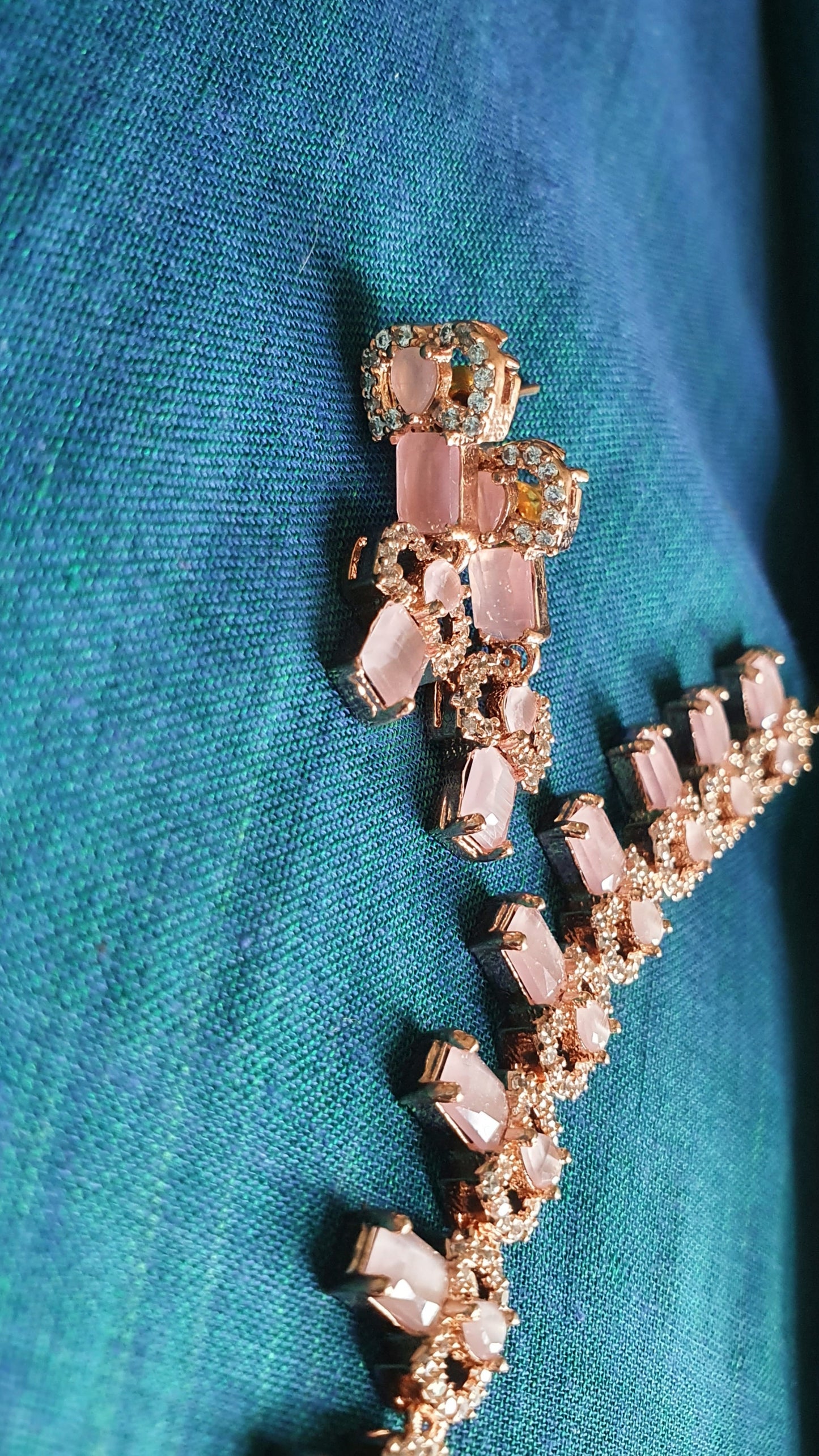 ROSE GOLD PINK A.D. STONE SET 0010