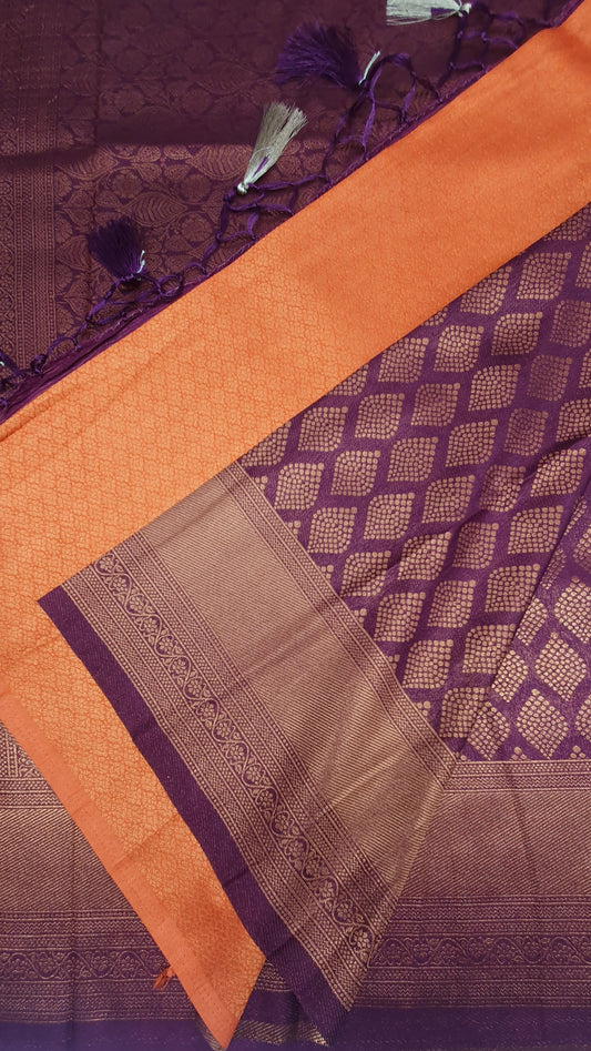 KANCHI SEMI SILK ULTRA SOFT PATTU - (MAROON)