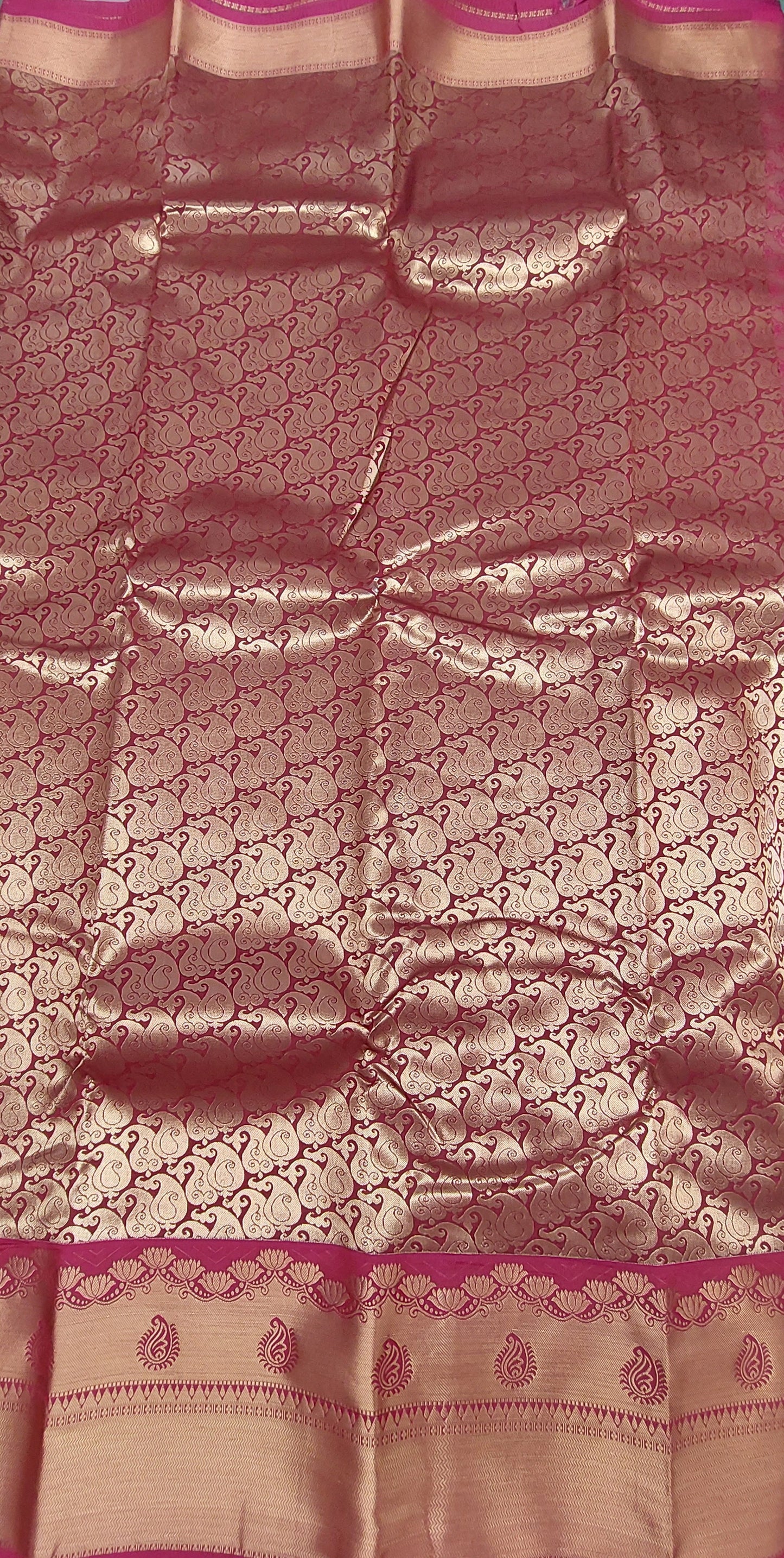 SEMI BRIDAL SILK SAREE (BROWN & PINK)