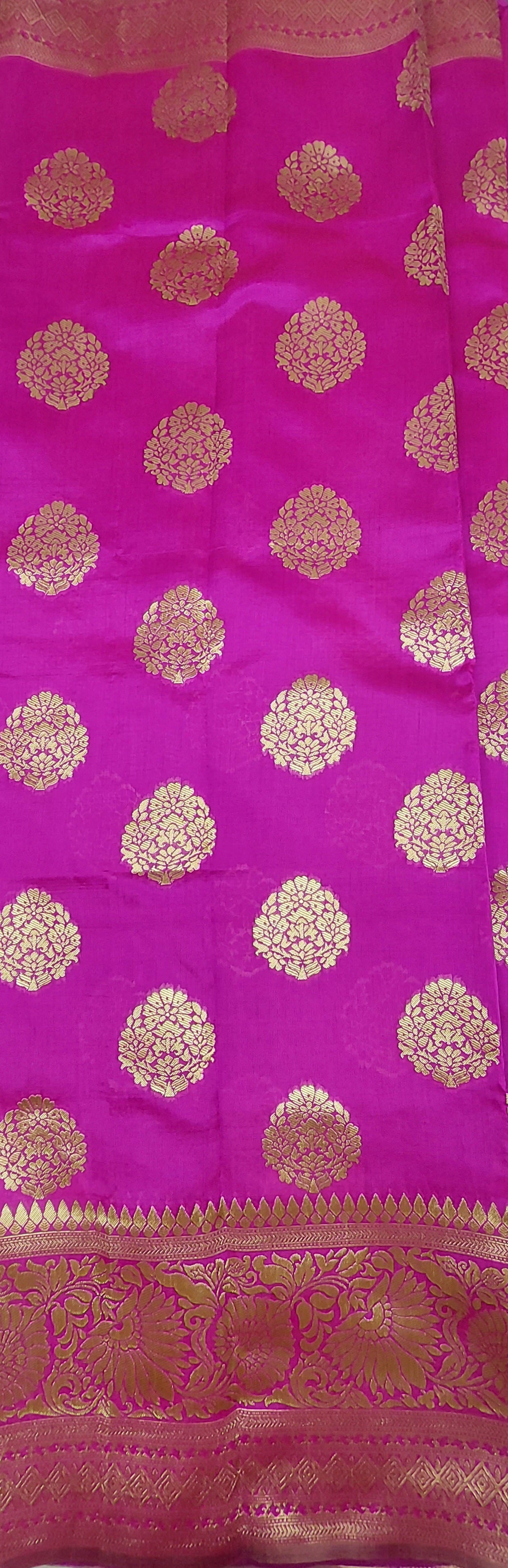 VIOLET WITH GOLD ZARI BANARASI SAREE