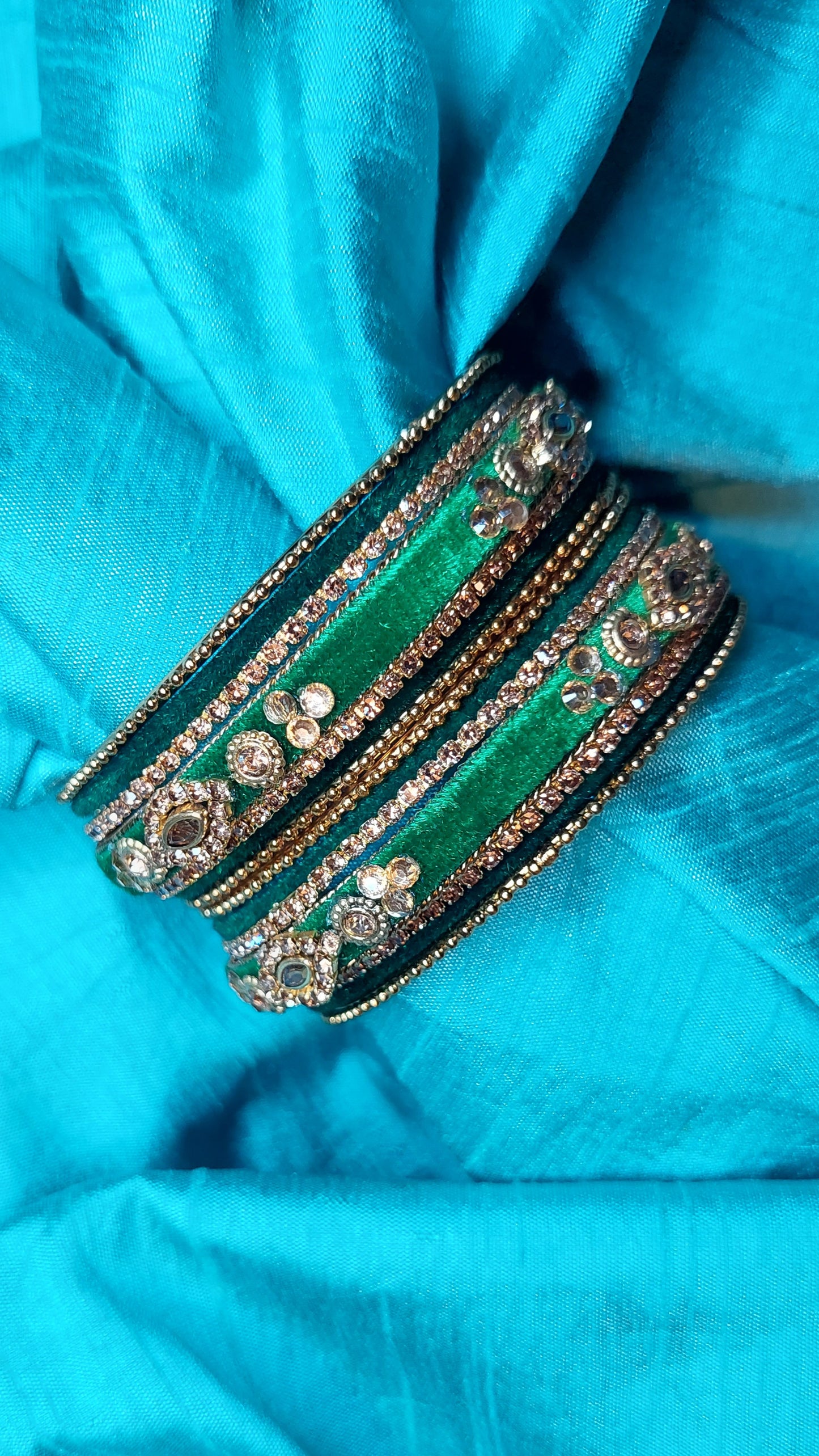 GREEN & GOLD VELVET SET