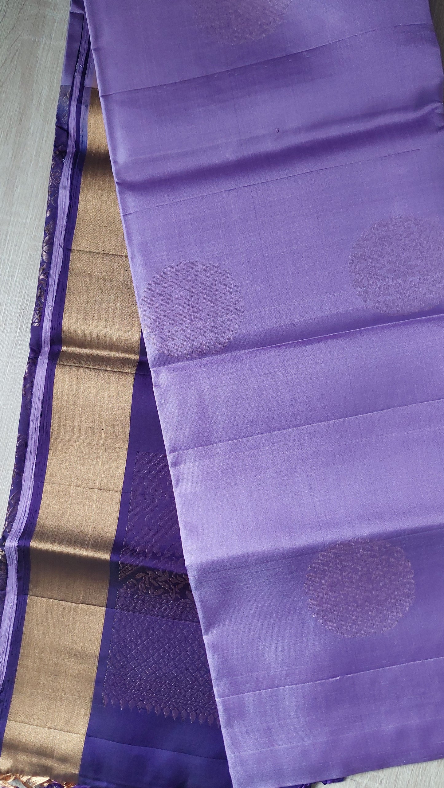 LILAC KANJIPURAM SILK WITH GOLD ZARI