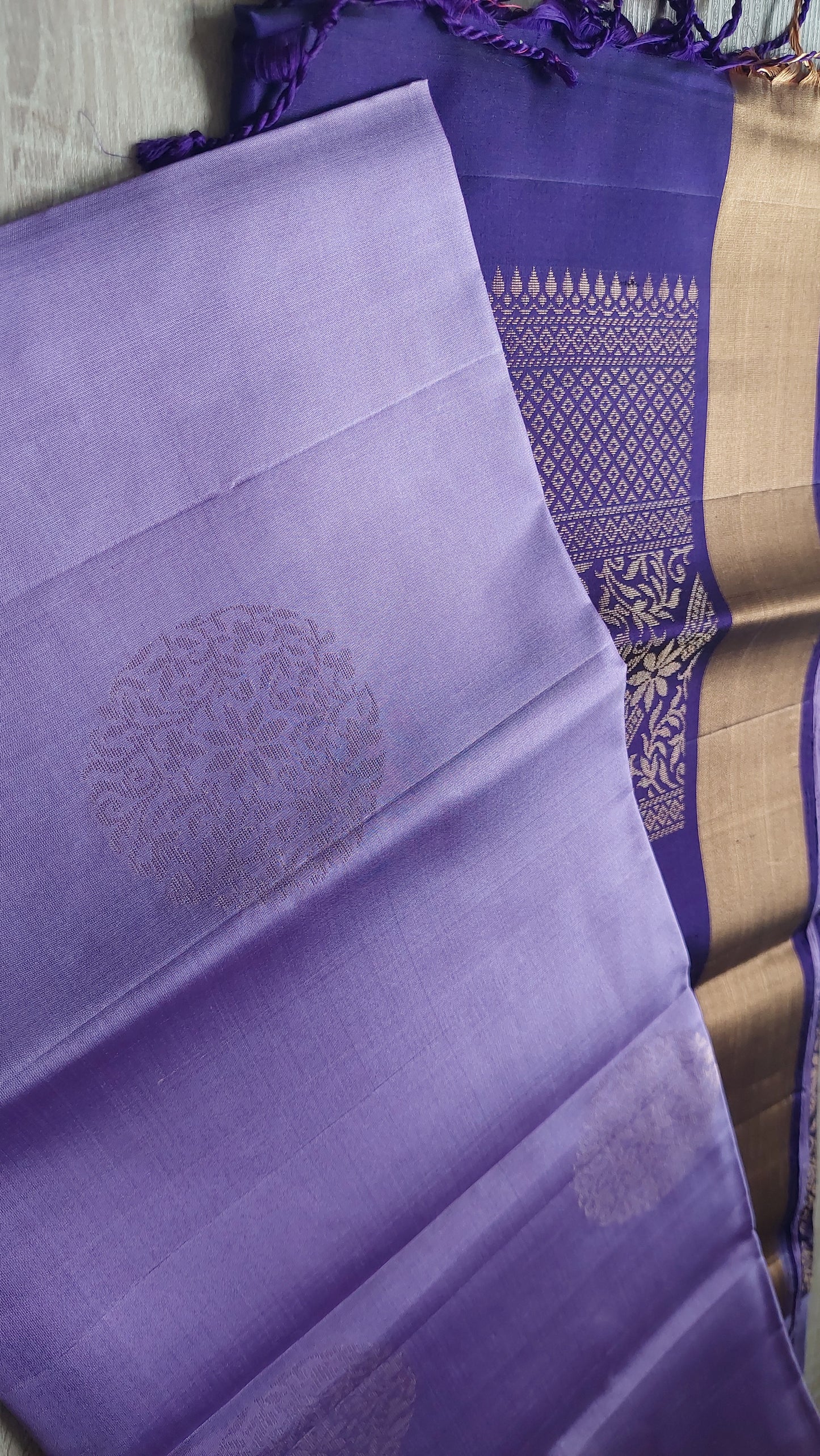 LILAC KANJIPURAM SILK WITH GOLD ZARI