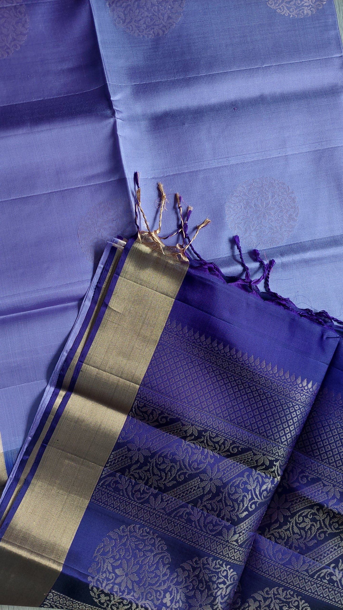 LILAC KANJIPURAM SILK WITH GOLD ZARI