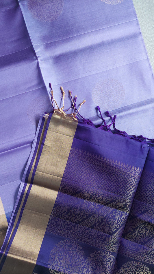 LILAC KANJIPURAM SILK WITH GOLD ZARI