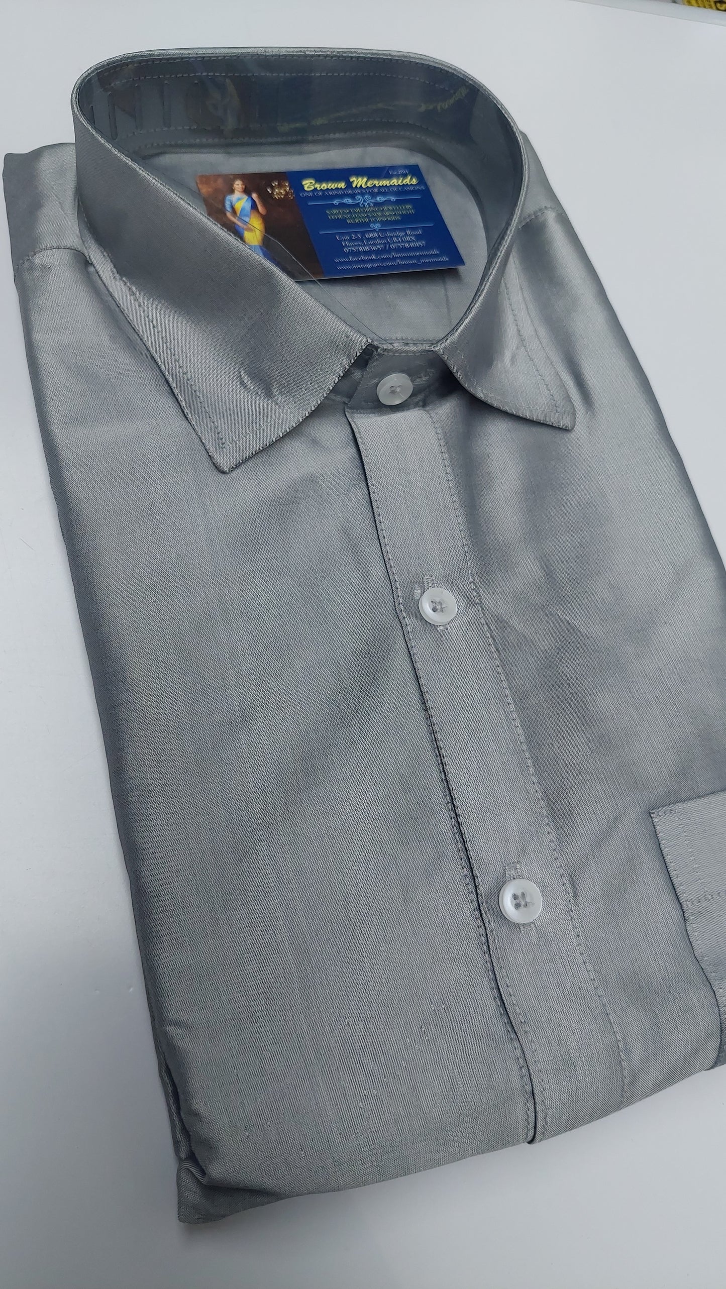 SILVER SILK SHIRT