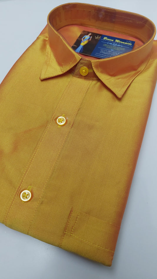 GOLDEN YELLOW SILK SHIRT