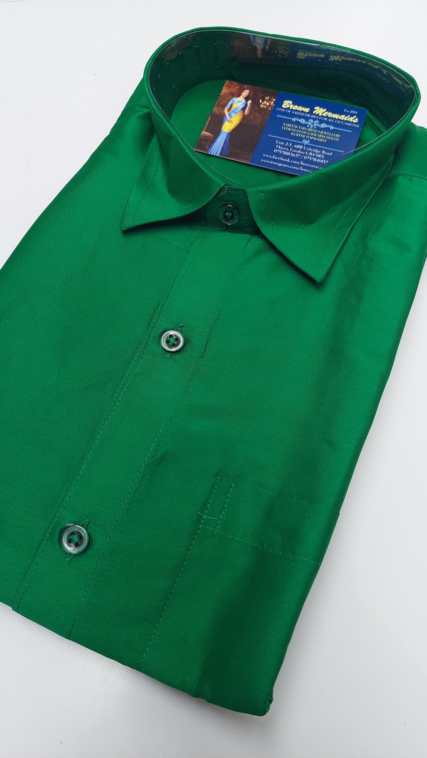 GREEN SILK SHIRT